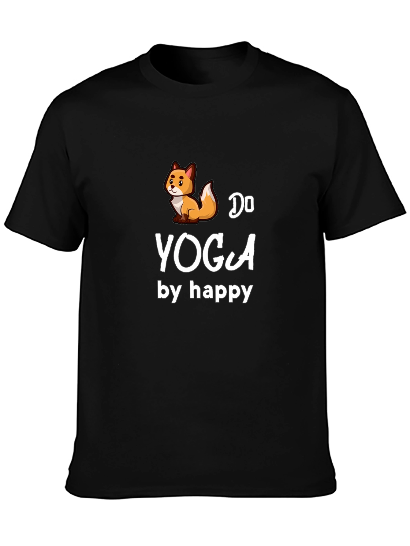 Do Yoga by Happy Fox Black T-Shirt