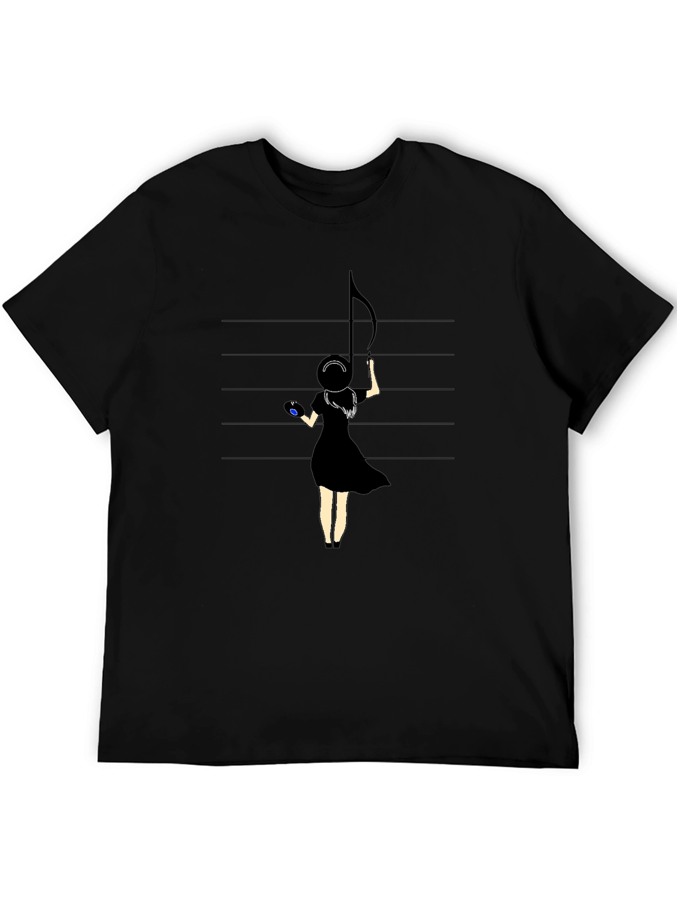 Musical Muse Graphic Tee - Black Crewneck T-Shirt