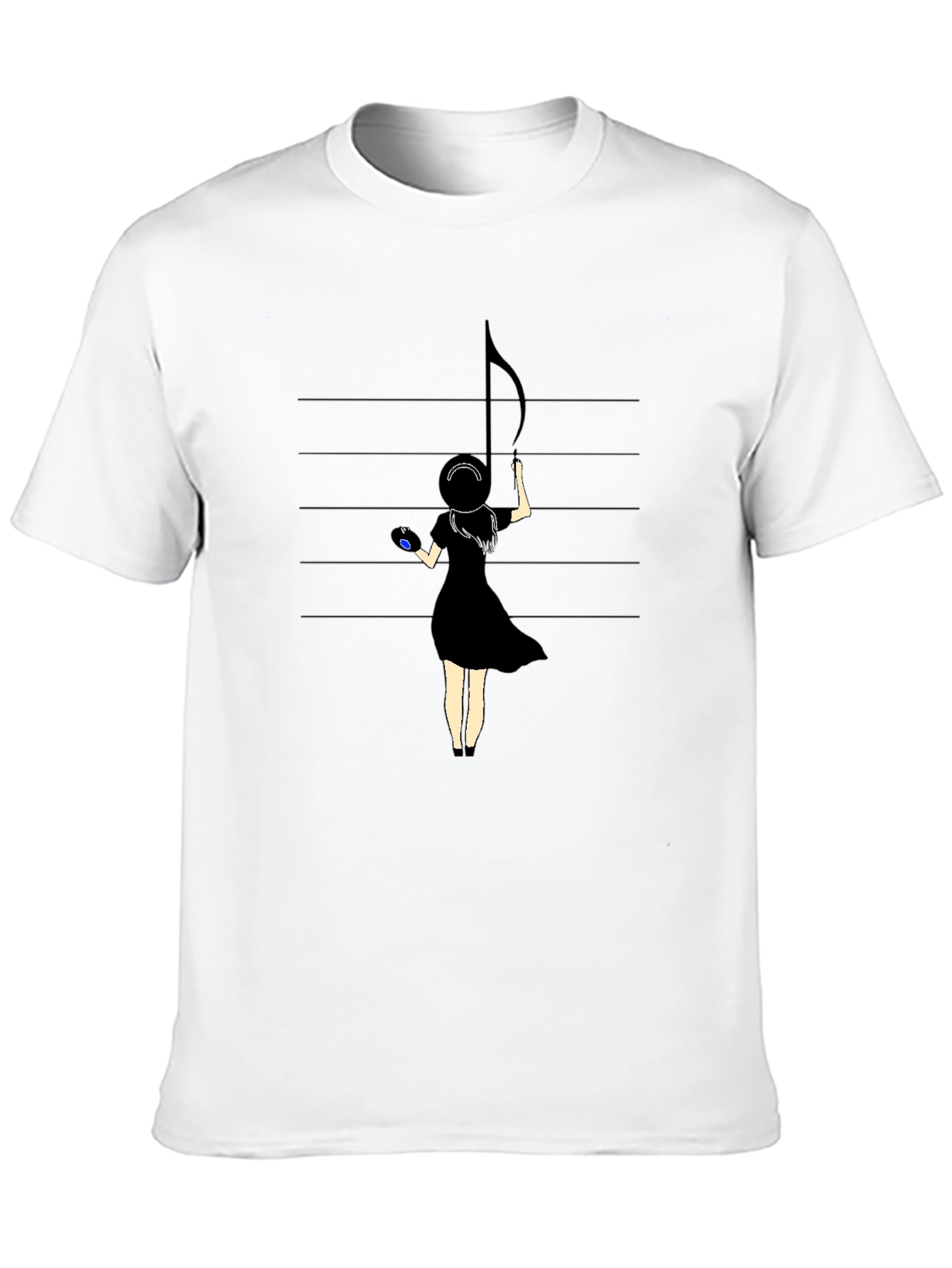 Musical Muse Graphic Tee - Black Crewneck T-Shirt
