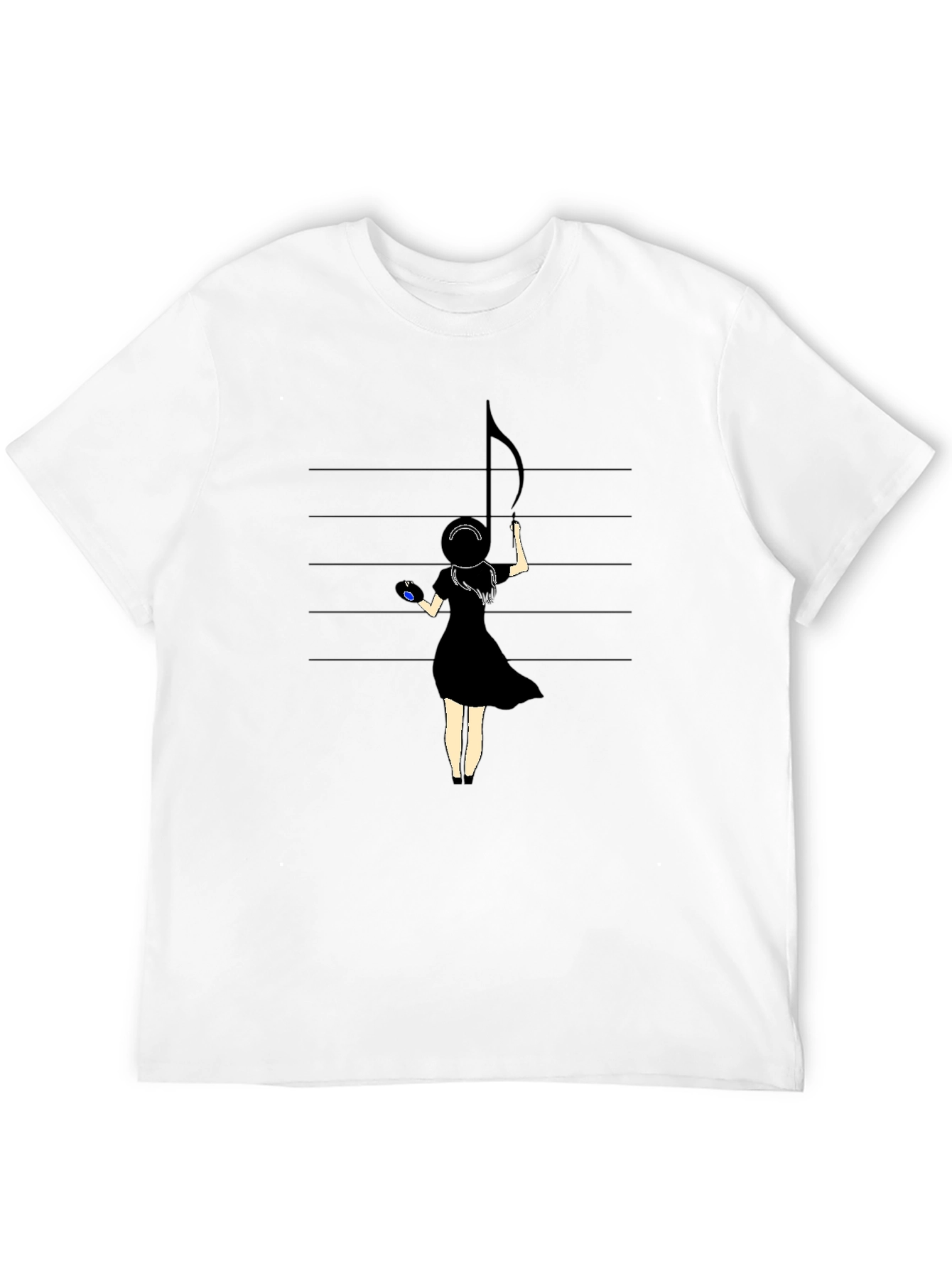 Musical Muse Graphic Tee - Black Crewneck T-Shirt