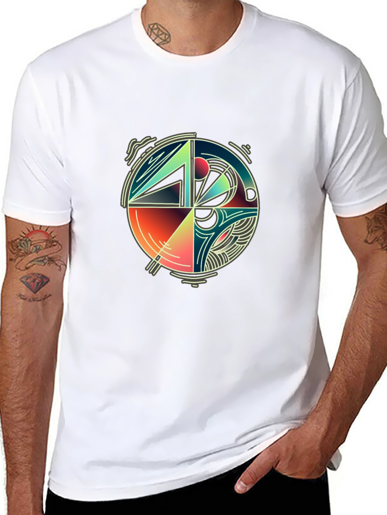 Abstract Geometric Circle Graphic Tee