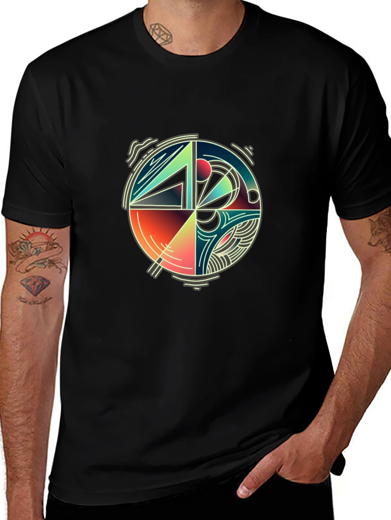 Abstract Geometric Circle Graphic Tee