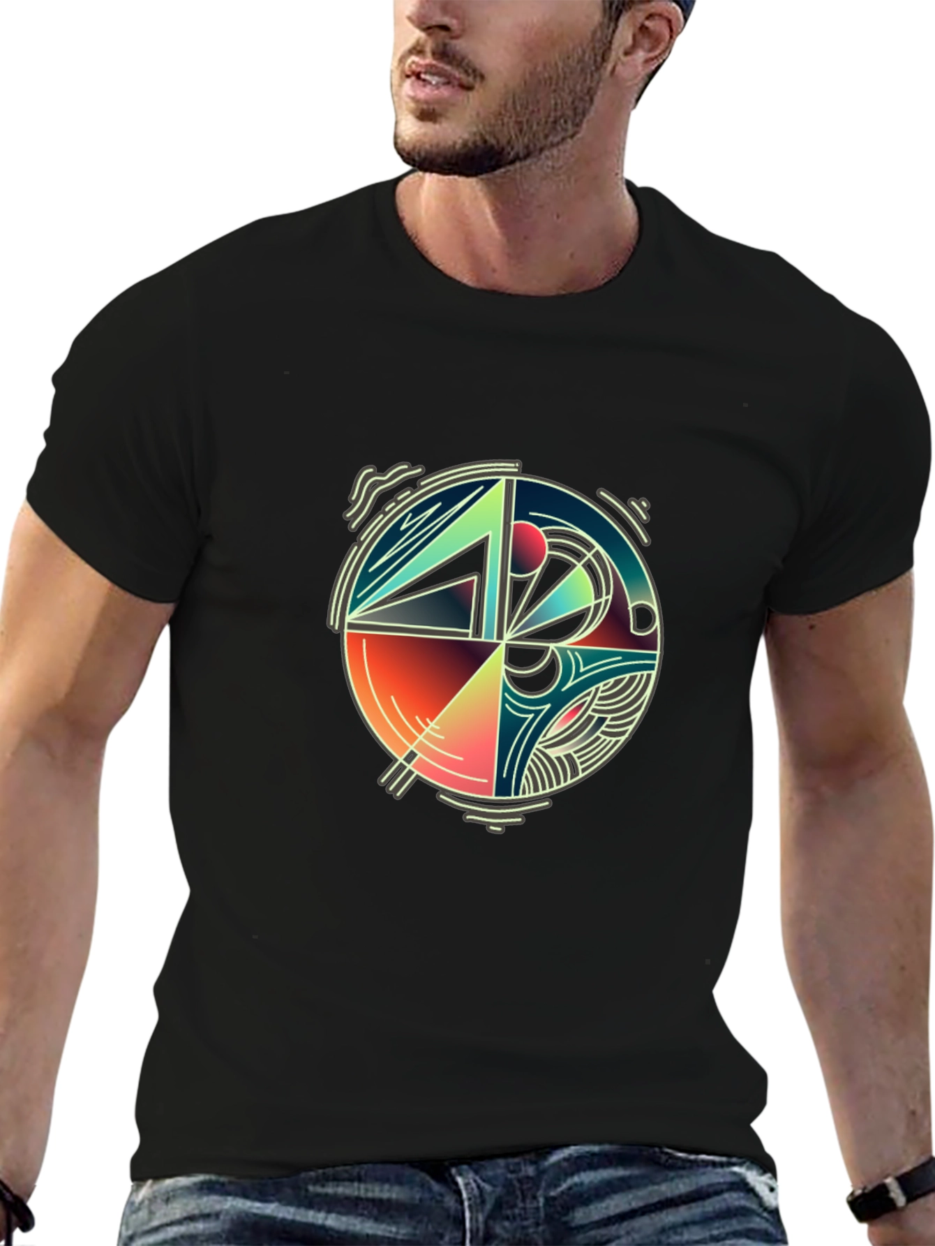 Abstract Geometric Circle Graphic Tee
