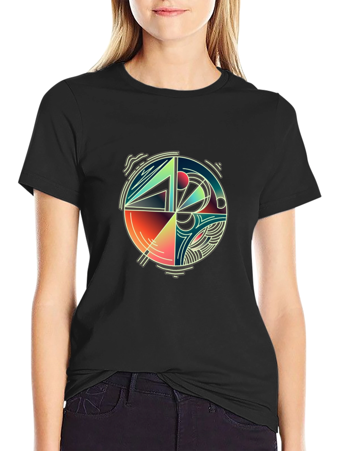 Abstract Geometric Circle Graphic Tee
