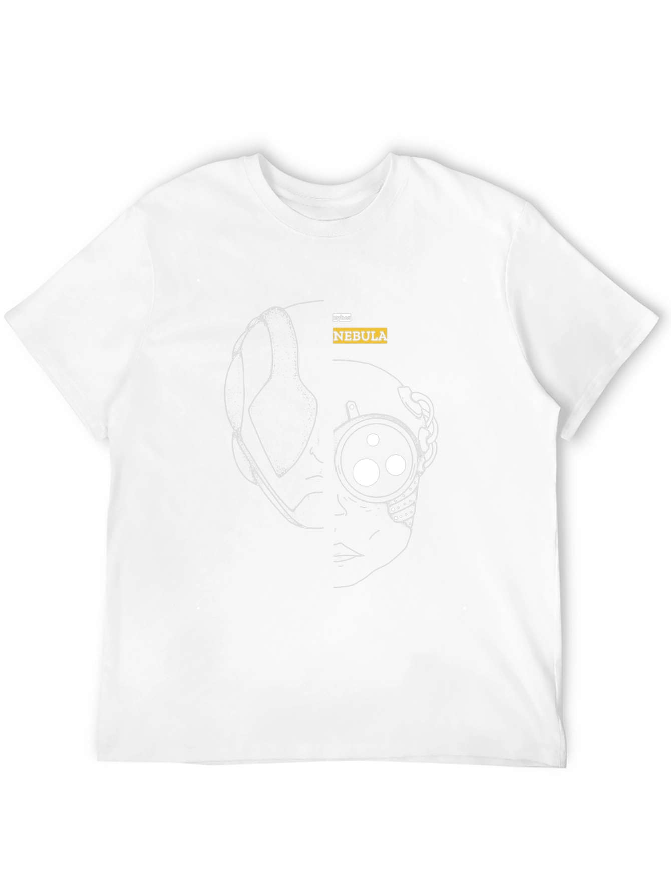Cyber Nebula Black T-Shirt - Futuristic Design