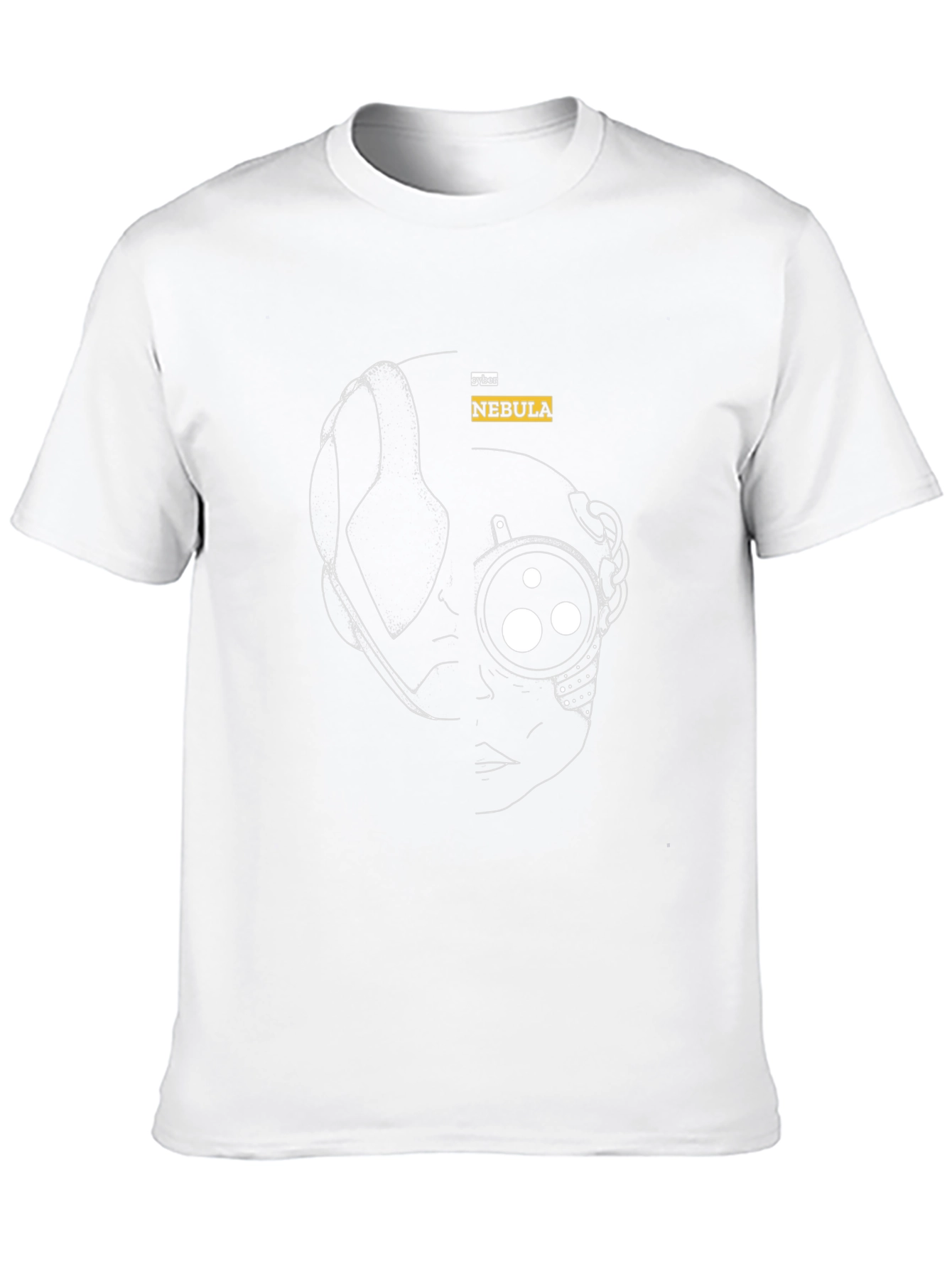 Cyber Nebula Black T-Shirt - Futuristic Design