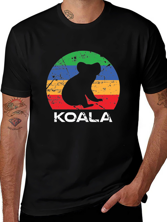 Retro Koala Graphic Tee - Vintage Style Mens Shirt