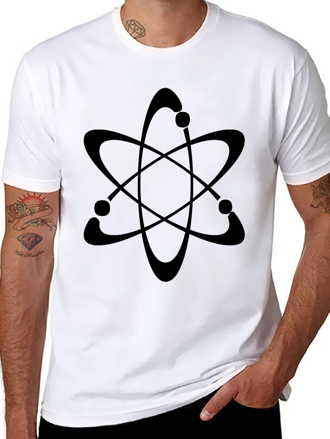 Black Atom Graphic T-Shirt - Science Design Tee