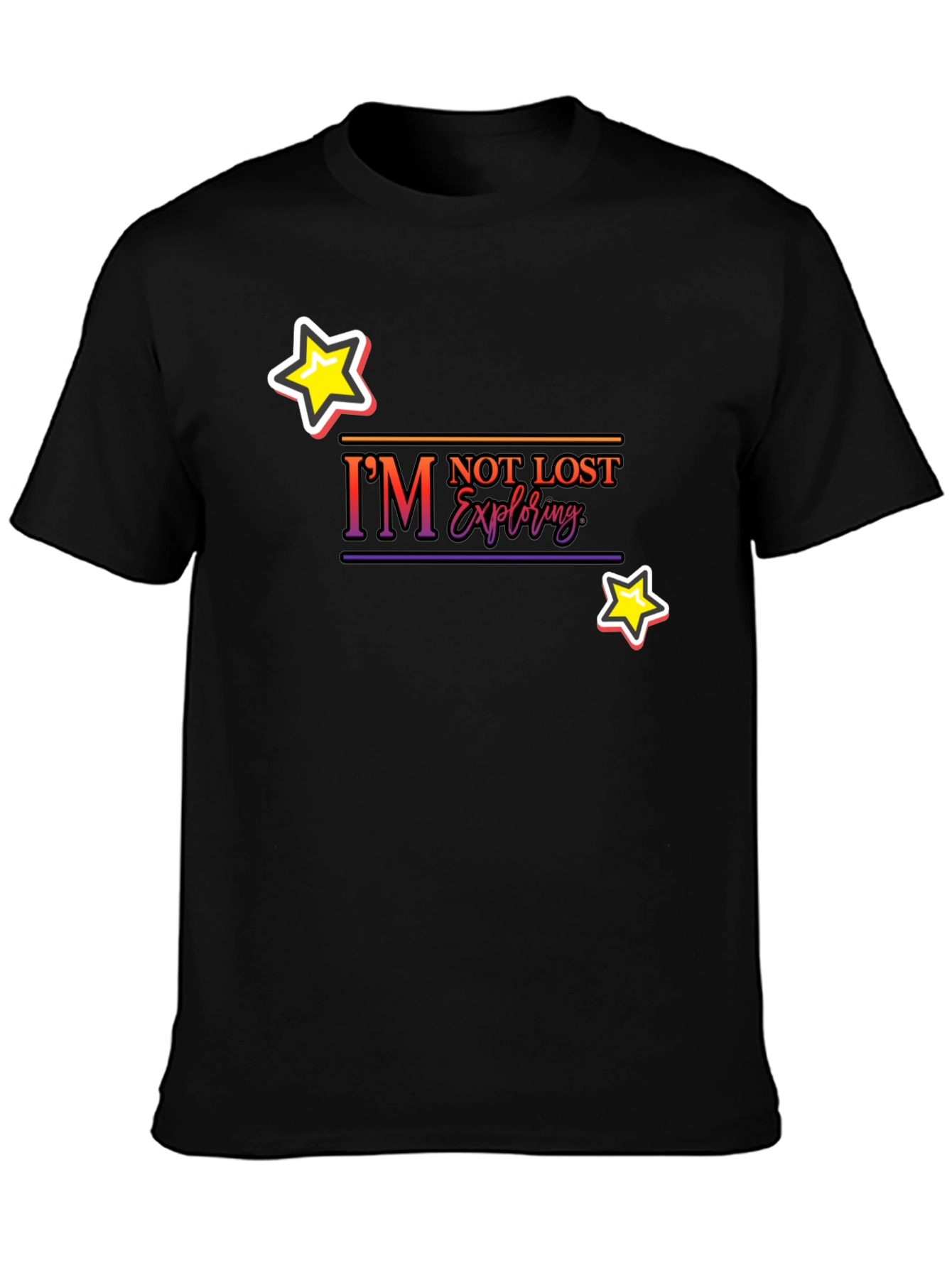 Im Not Lost Exploring Black T-Shirt