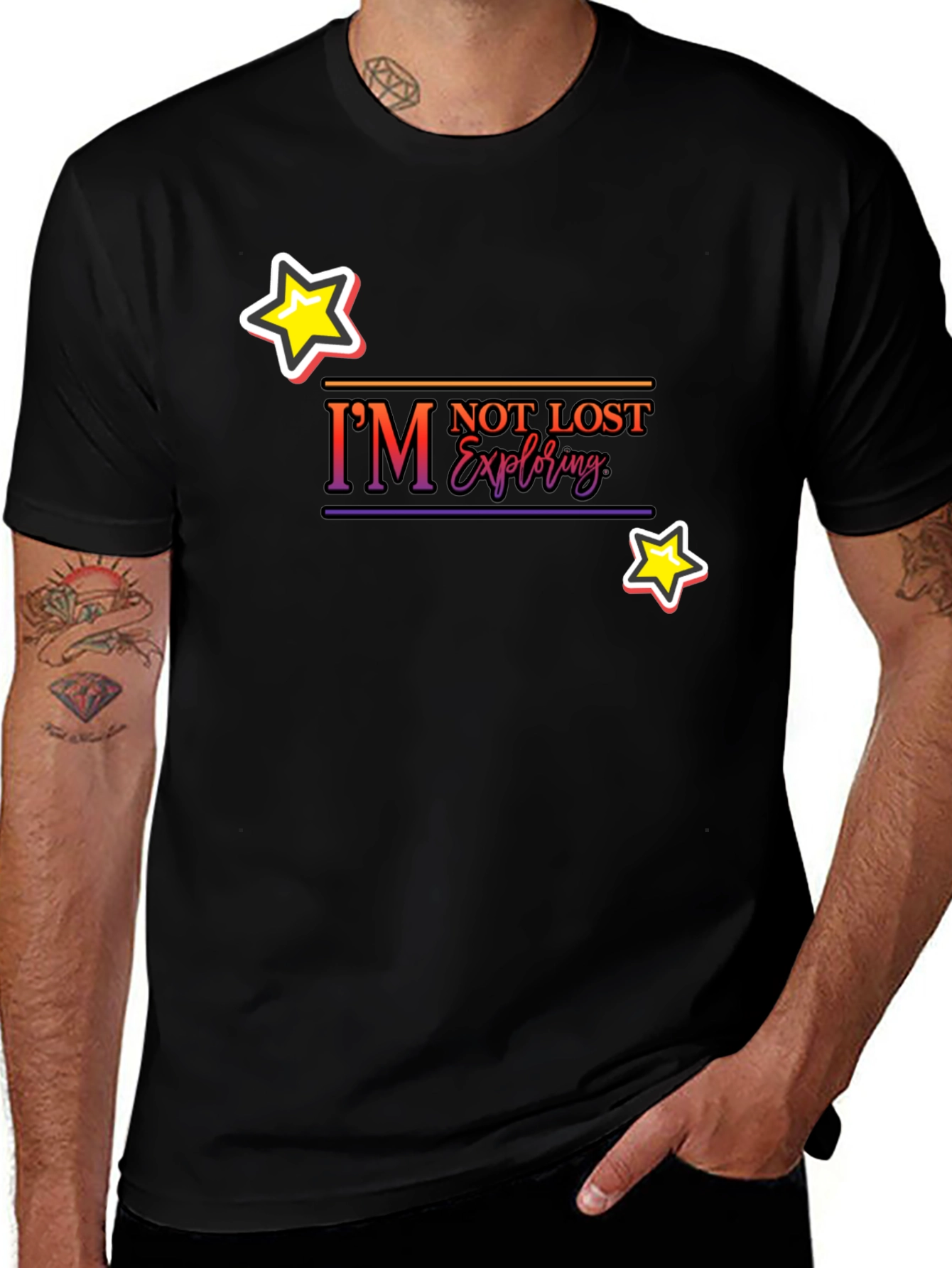 Im Not Lost Exploring Black T-Shirt