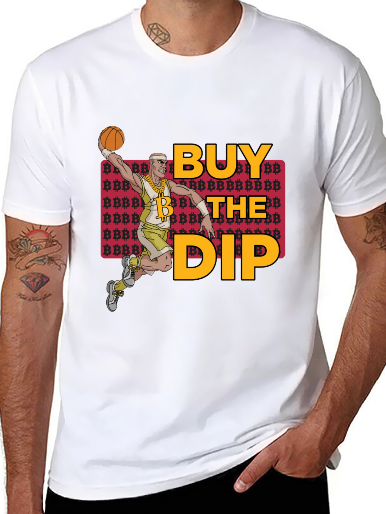 Buy the Dip Bitcoin Basketball T-Shirt