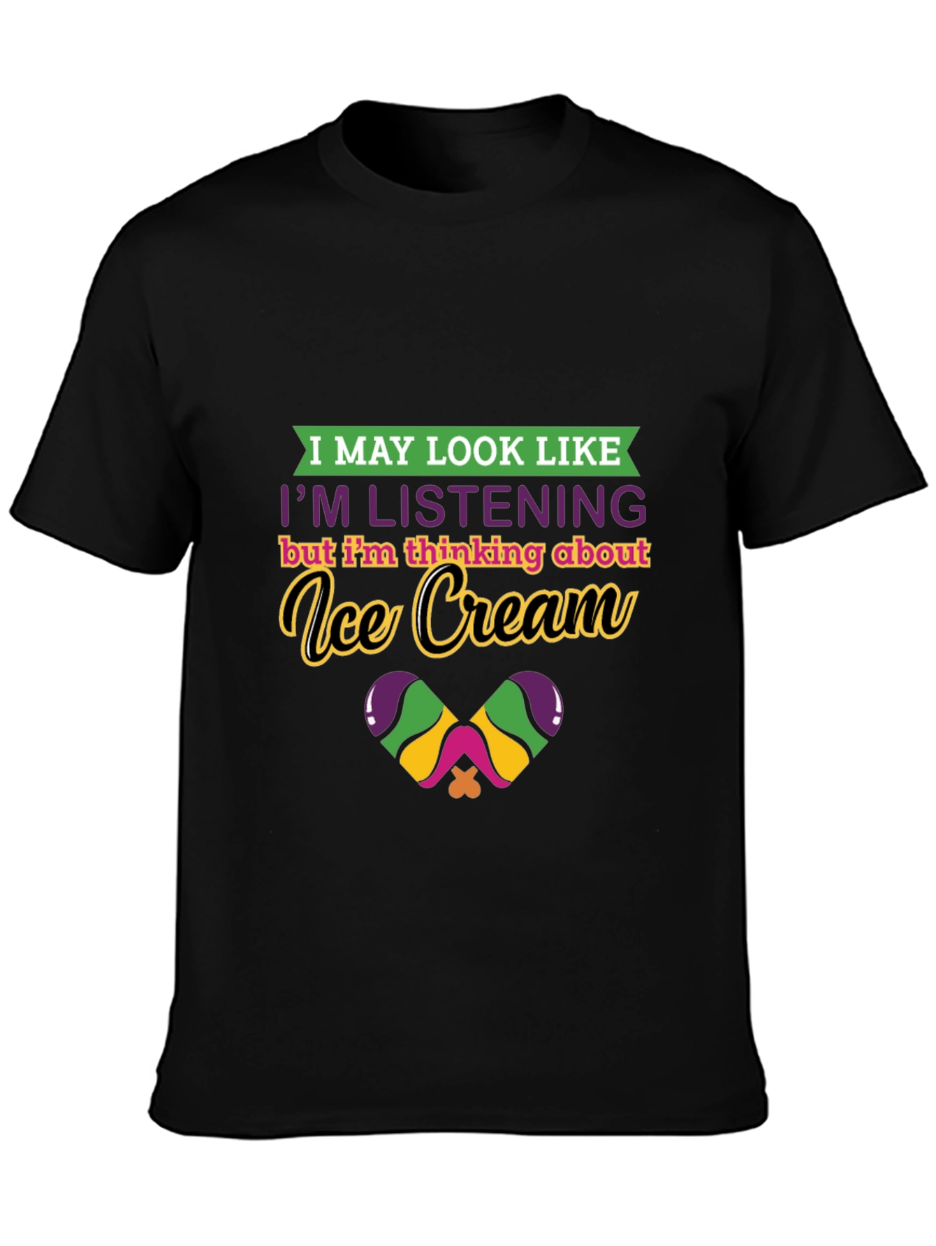 Ice Cream Thinking Graphic Tee - Quirky Comfort