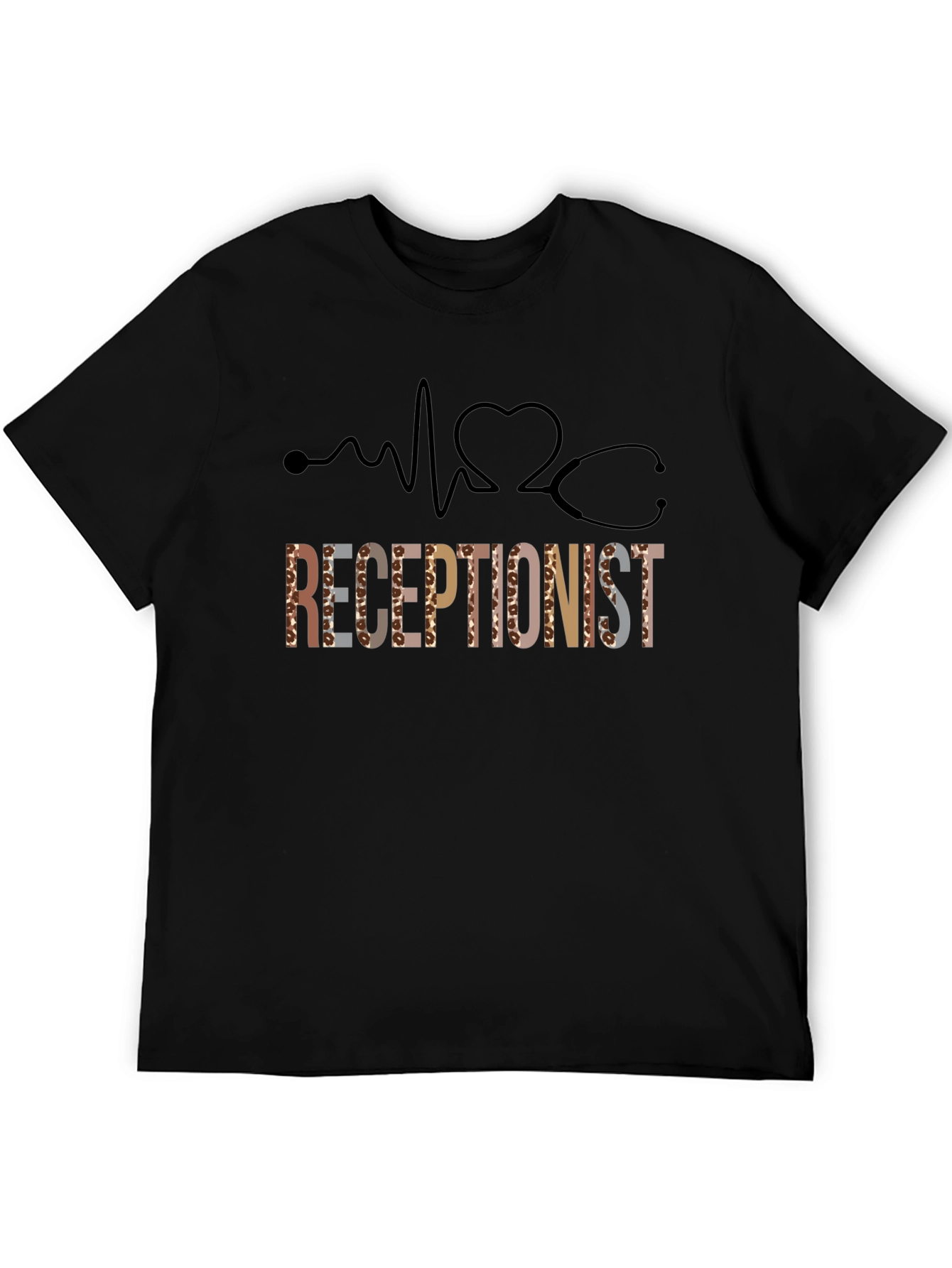 Receptionist Heartbeat Stethoscope Graphic Tee