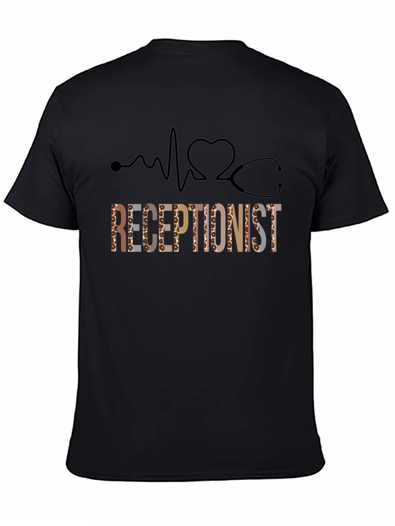 Receptionist Heartbeat Stethoscope Graphic Tee