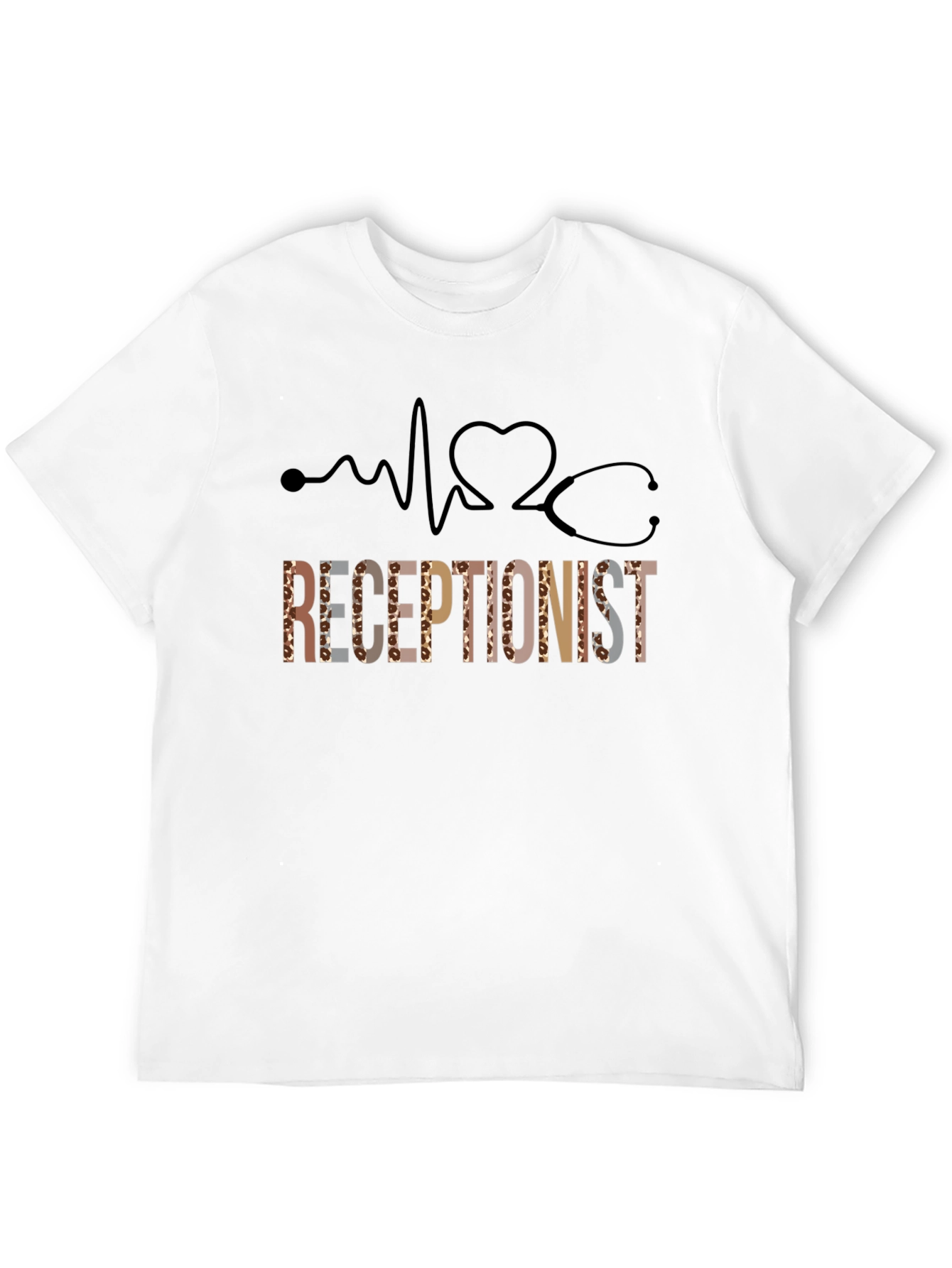 Receptionist Heartbeat Stethoscope Graphic Tee
