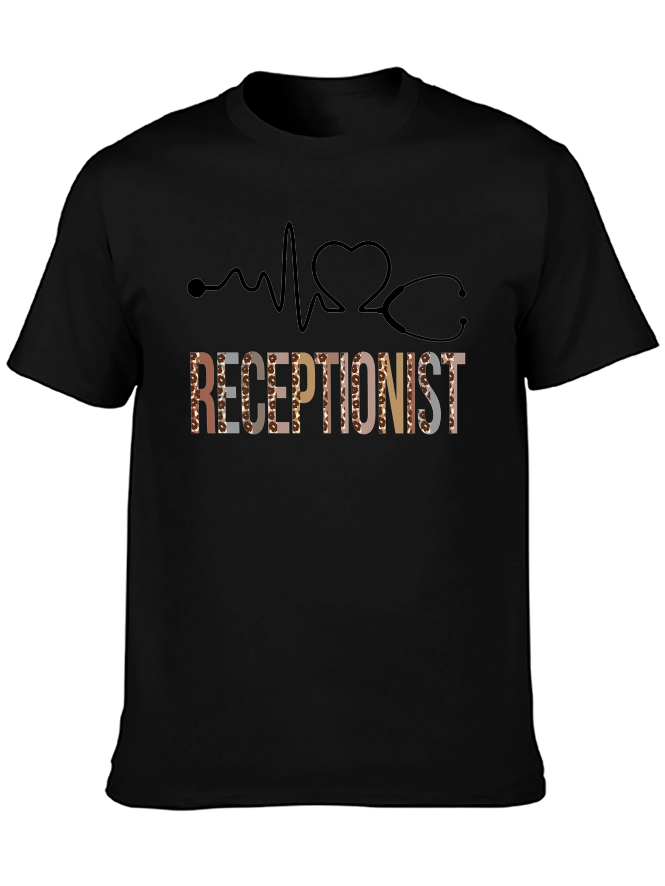 Receptionist Heartbeat Stethoscope Graphic Tee