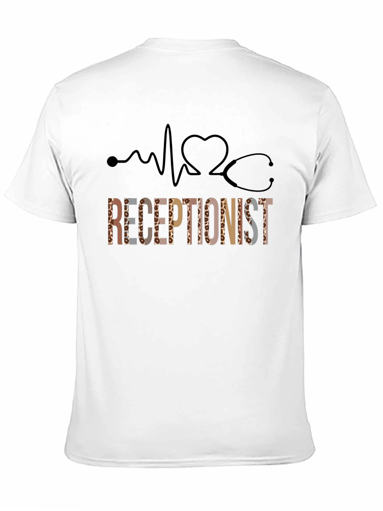 Receptionist Heartbeat Stethoscope Graphic Tee