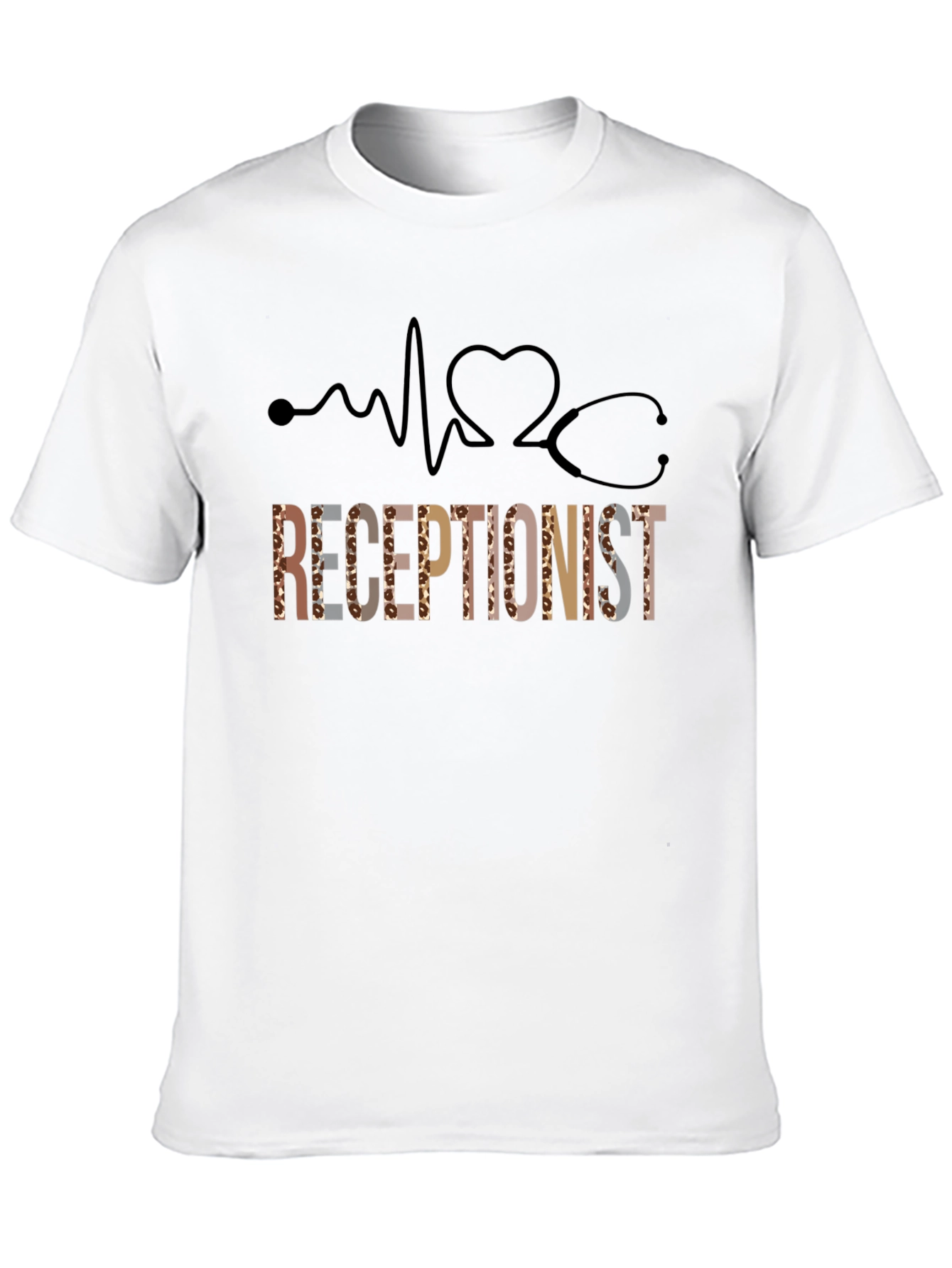 Receptionist Heartbeat Stethoscope Graphic Tee