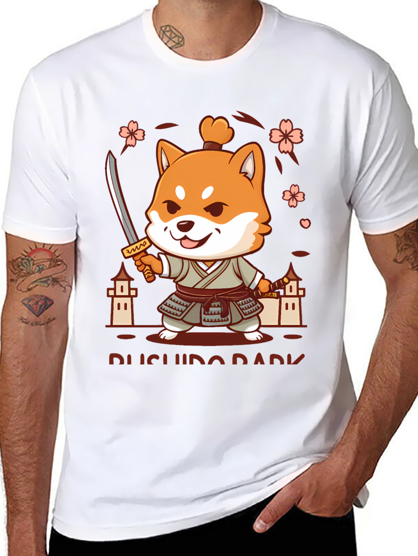 Bushido Dark T-Shirt - Shiba Samurai Design