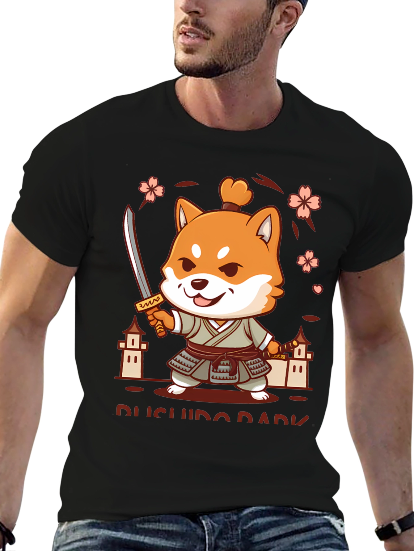 Bushido Dark T-Shirt - Shiba Samurai Design