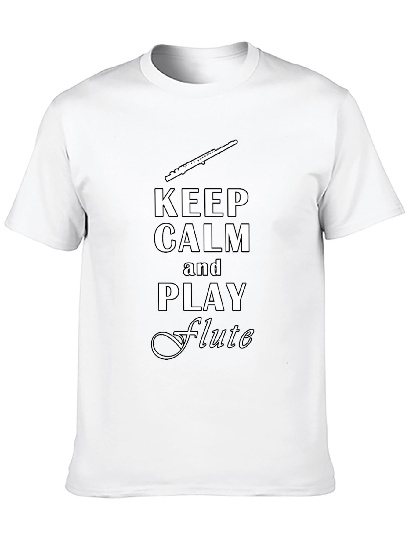 Keep Calm Play Flute Black T-Shirt