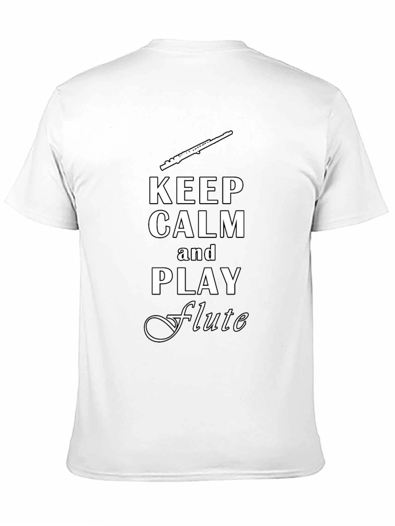 Keep Calm Play Flute Black T-Shirt