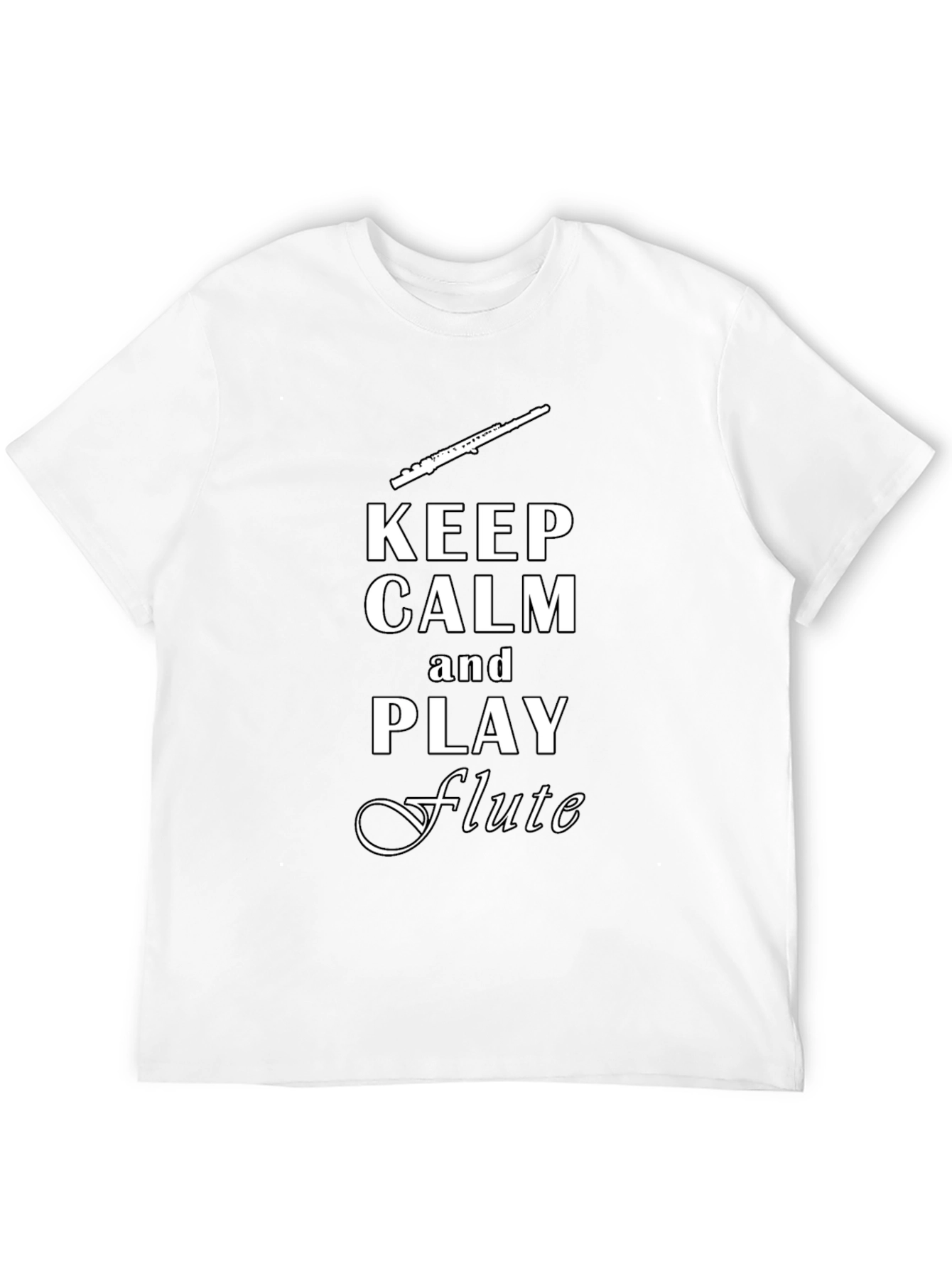 Keep Calm Play Flute Black T-Shirt