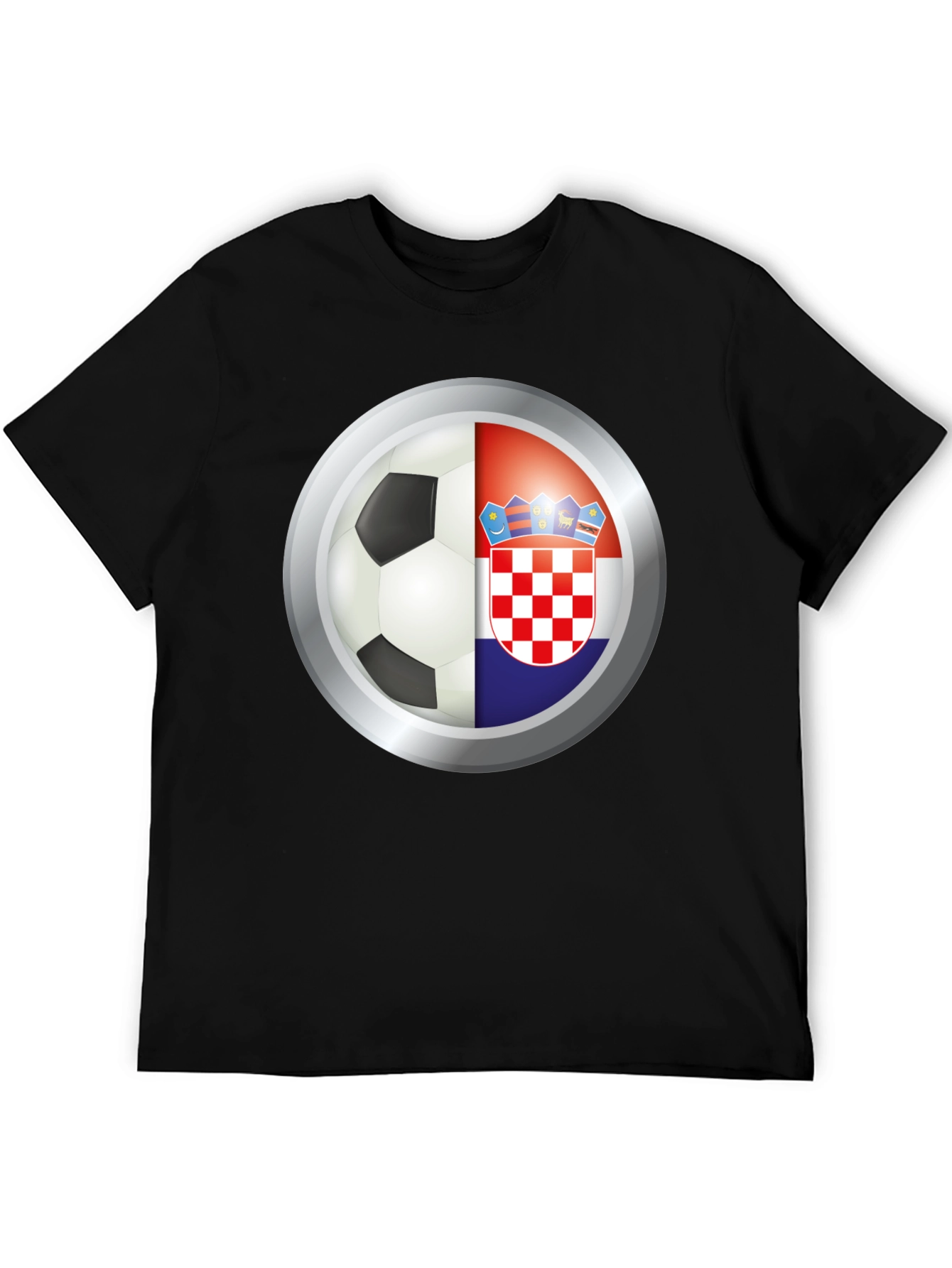 Croatia Soccer Pride Tee - Black Graphic T-Shirt