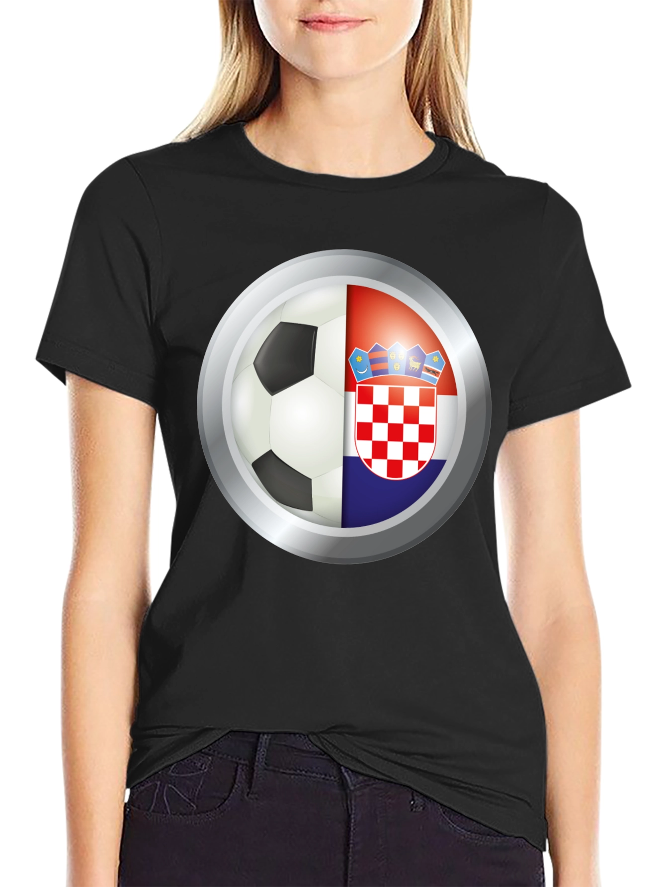 Croatia Soccer Pride Tee - Black Graphic T-Shirt