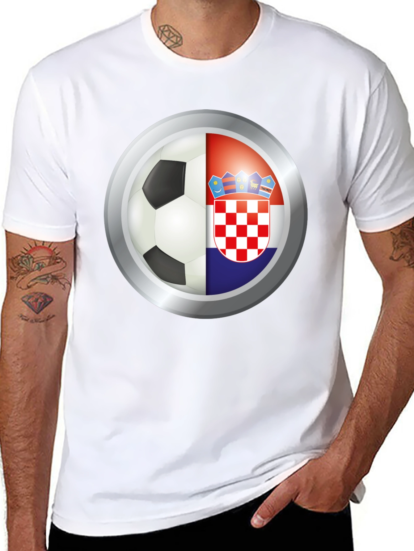 Croatia Soccer Pride Tee - Black Graphic T-Shirt