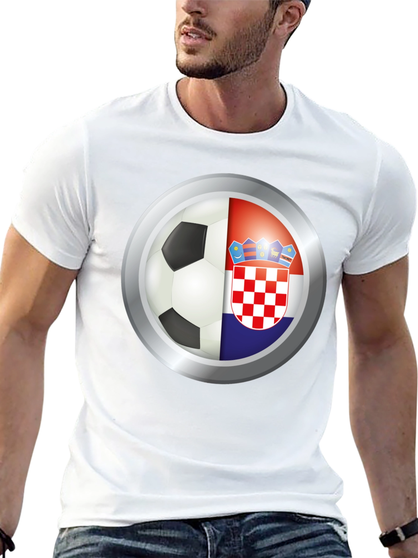 Croatia Soccer Pride Tee - Black Graphic T-Shirt
