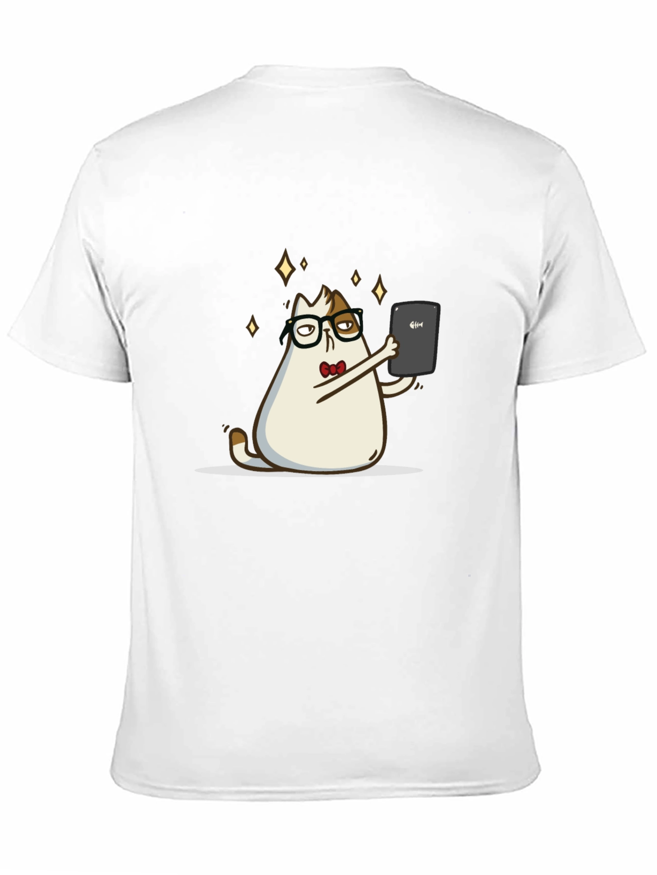 Cat Selfie Black T-Shirt
