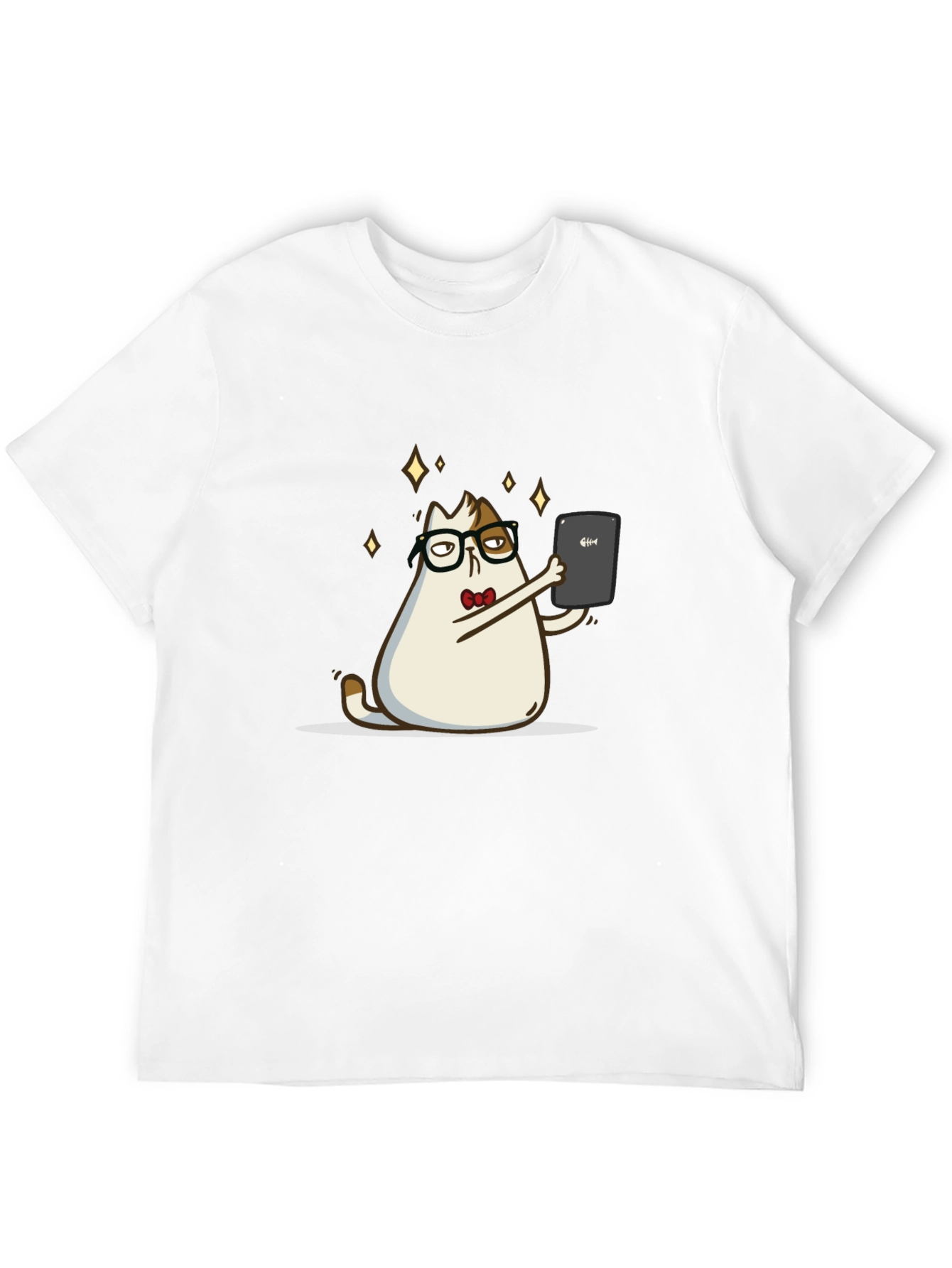Cat Selfie Black T-Shirt