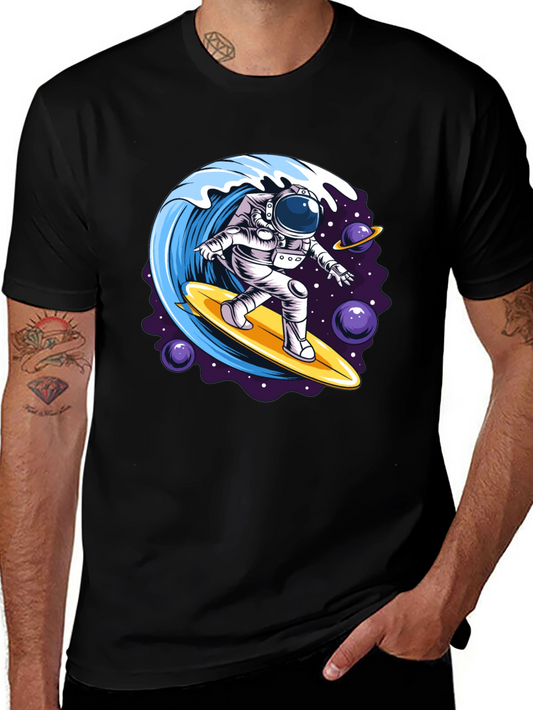 Astronaut Surfing Wave Graphic T-Shirt