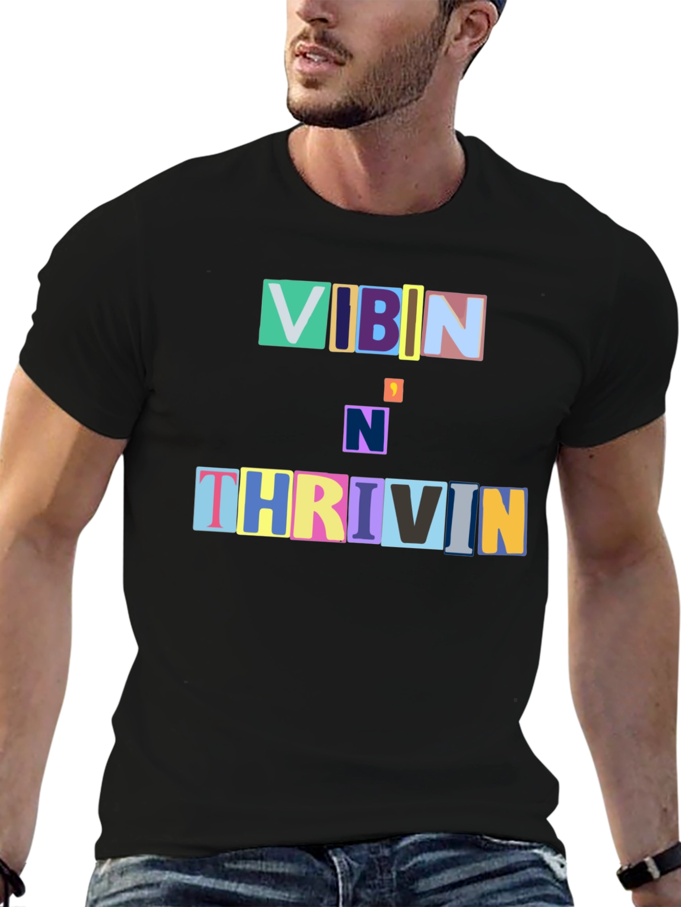Vibin N Thrivin Graphic Tee - Trendy Design