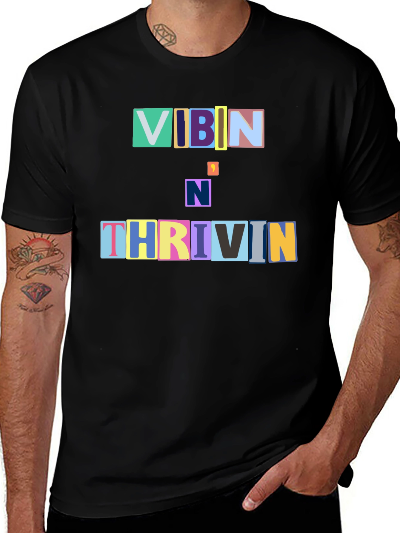 Vibin N Thrivin Graphic Tee - Trendy Design