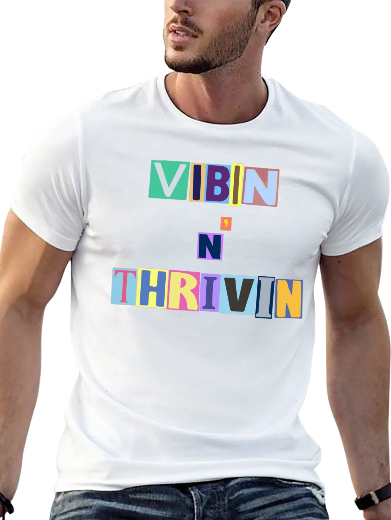 Vibin N Thrivin Graphic Tee - Trendy Design