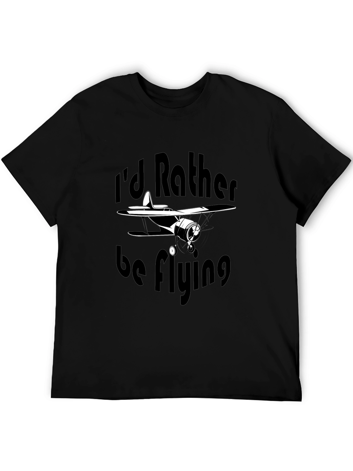 Id Rather Be Flying Black T-Shirt