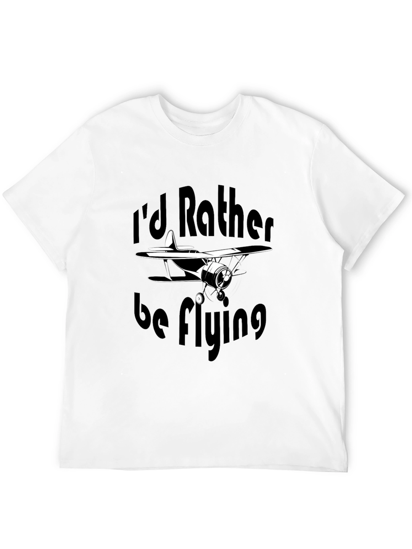 Id Rather Be Flying Black T-Shirt