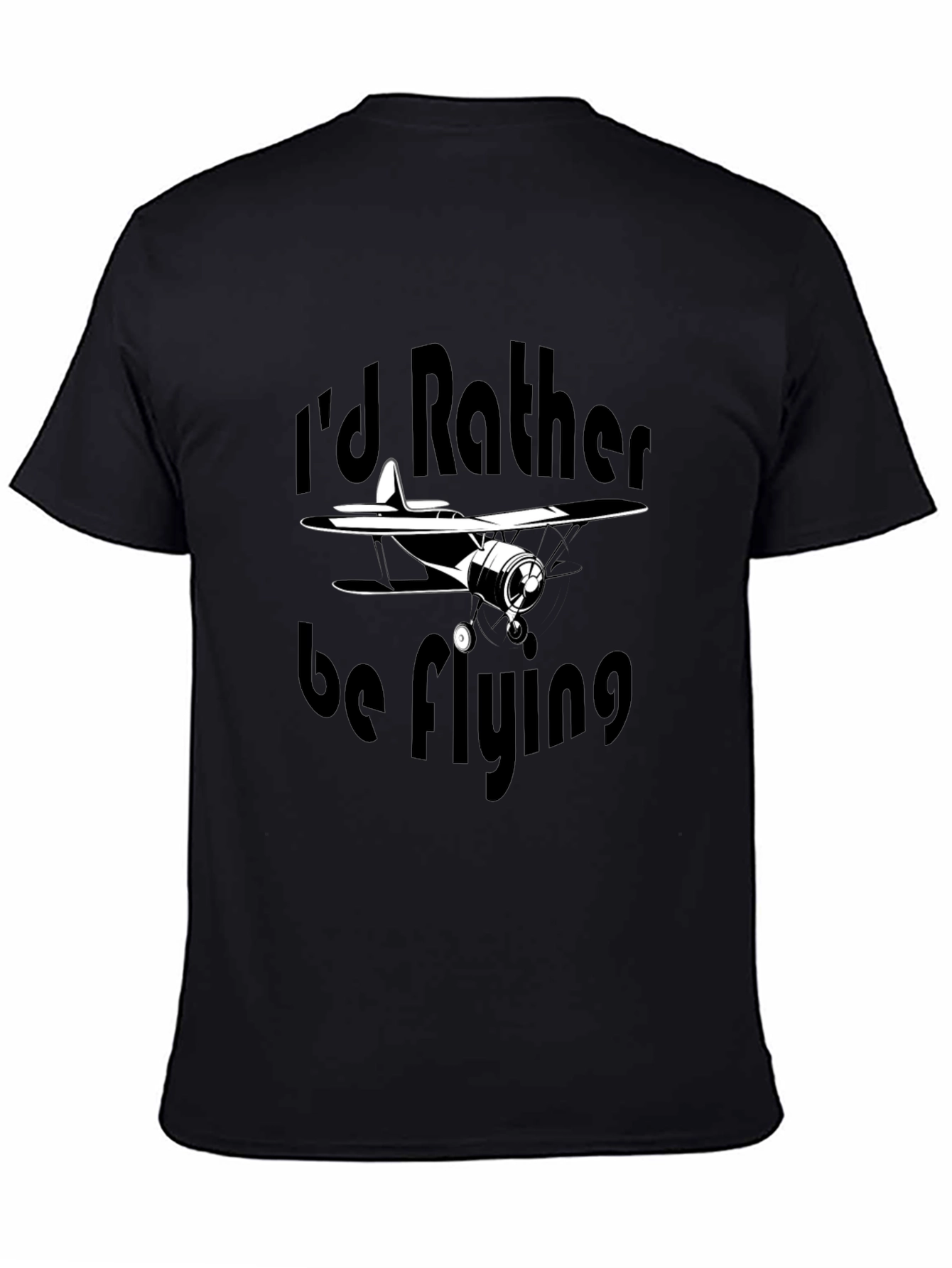 Id Rather Be Flying Black T-Shirt