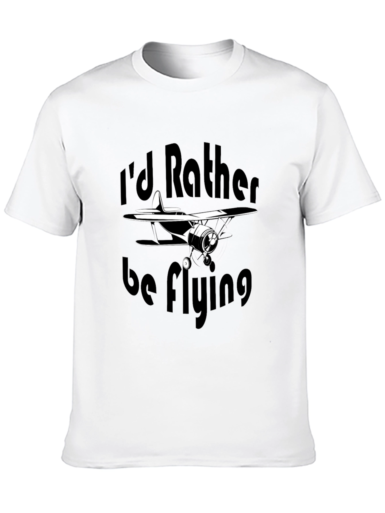 Id Rather Be Flying Black T-Shirt