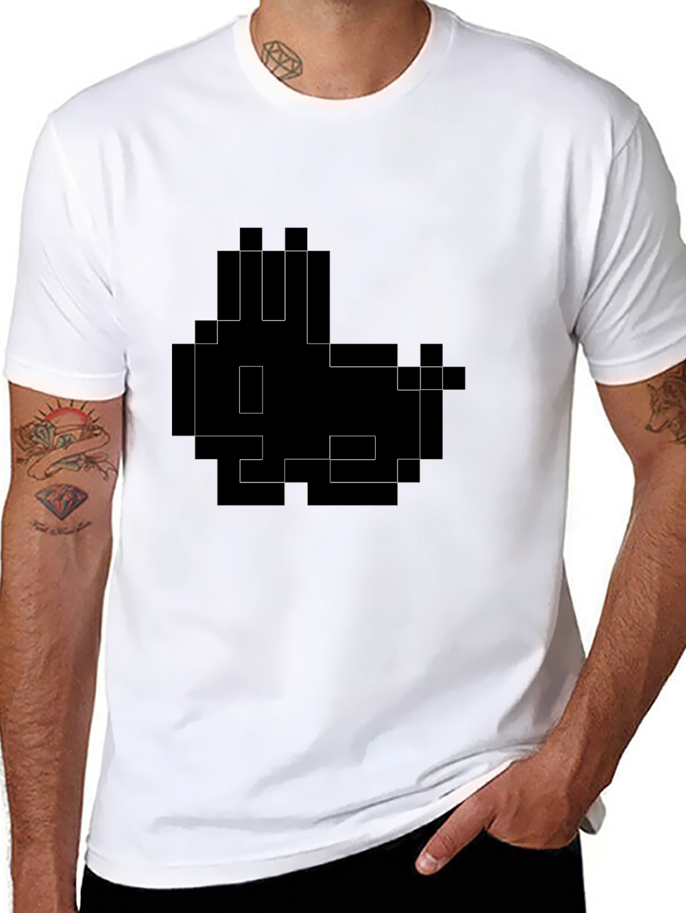 Pixel Rabbit Graphic Tee - Gamer Style
