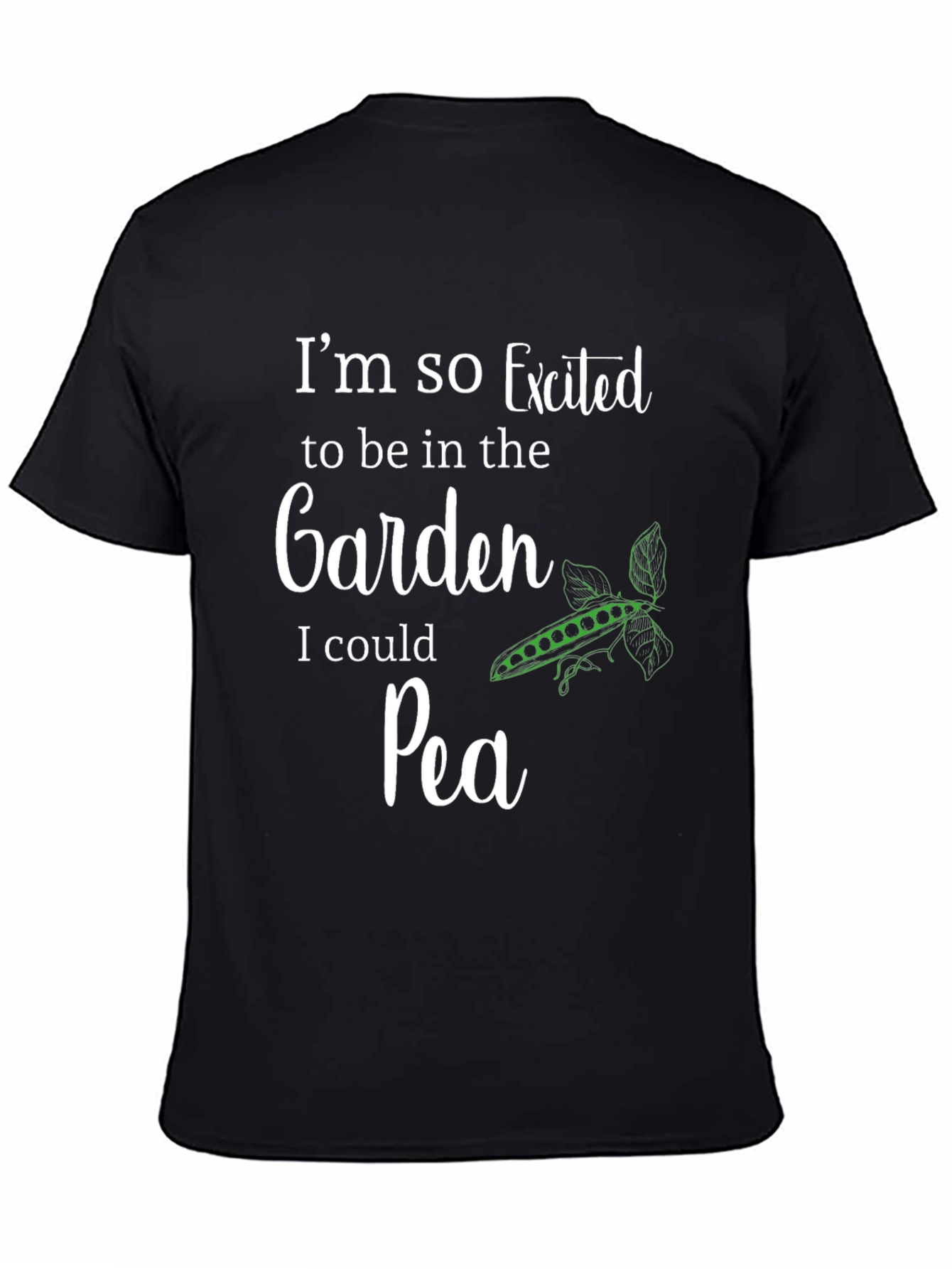 Excited Garden Pea T-Shirt - Novelty Graphic Tee