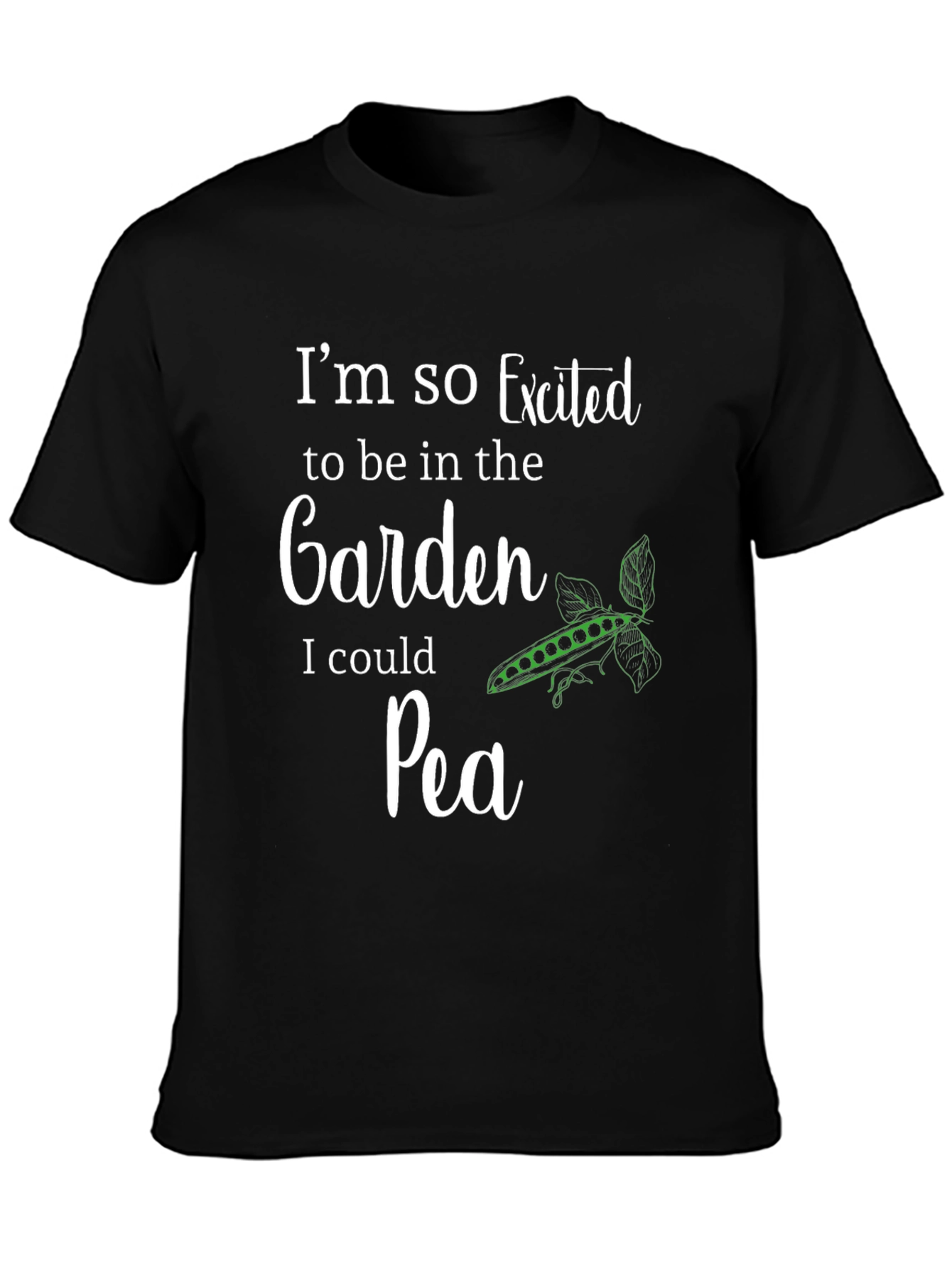 Excited Garden Pea T-Shirt - Novelty Graphic Tee