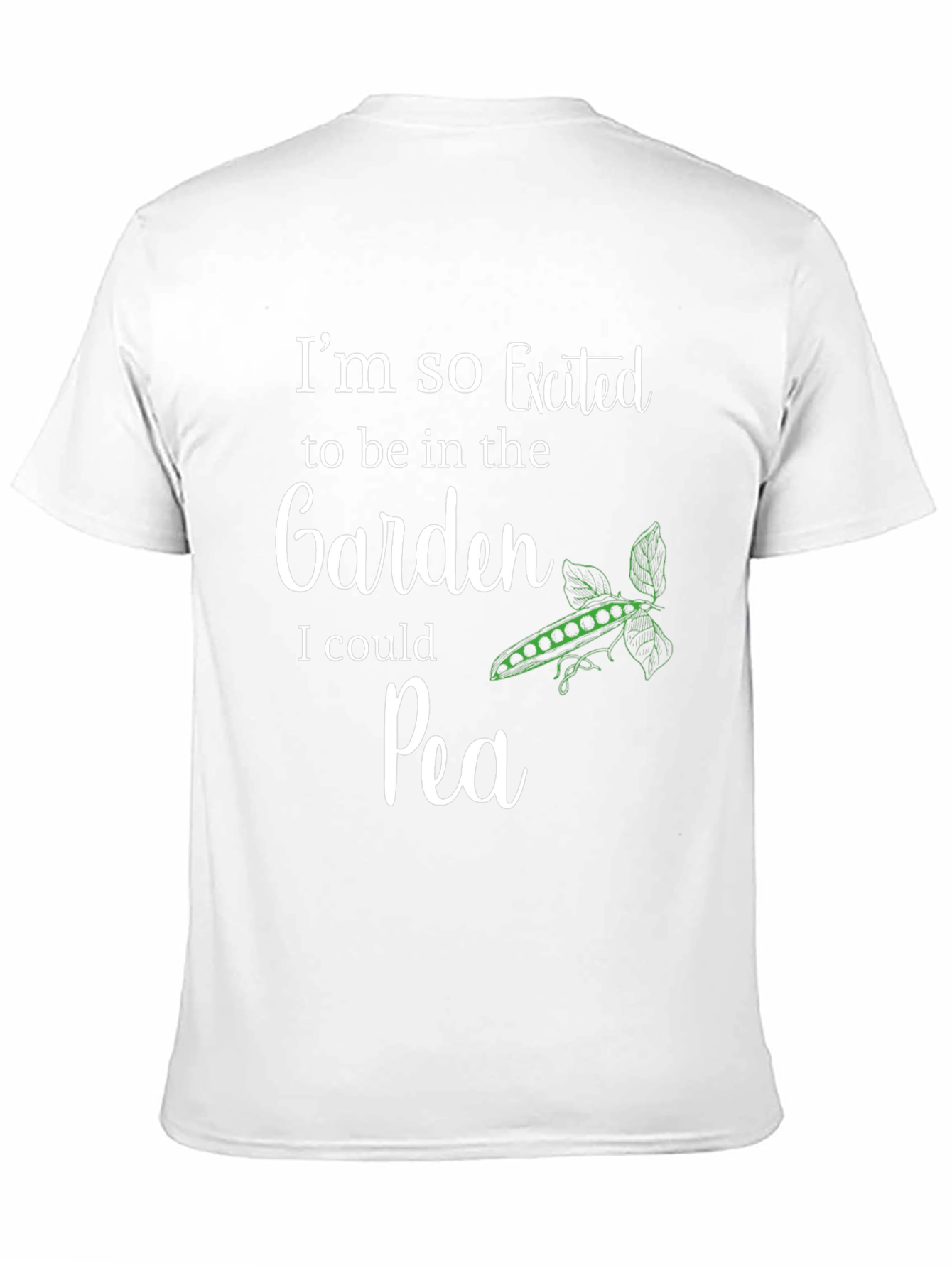 Excited Garden Pea T-Shirt - Novelty Graphic Tee