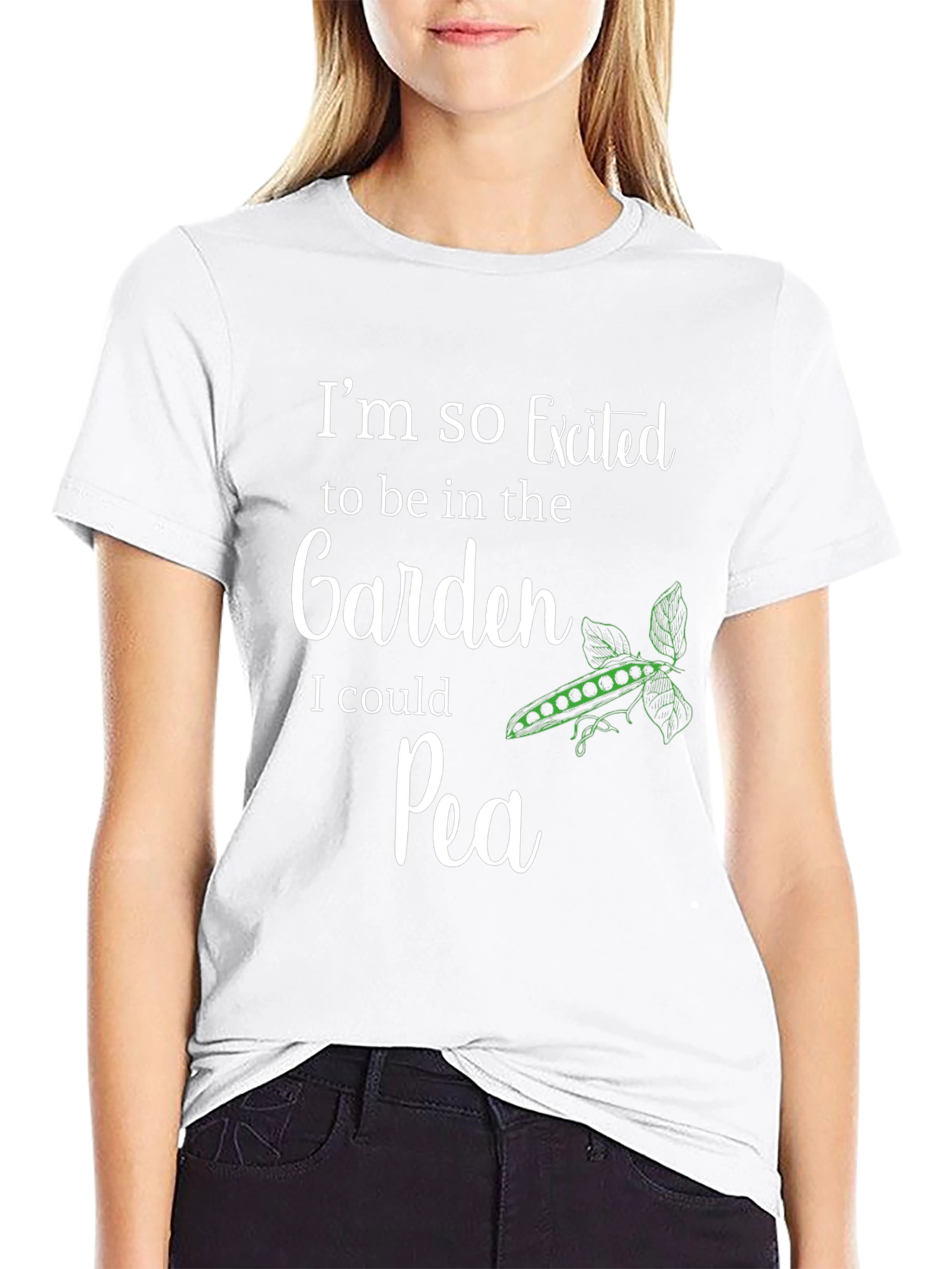 Excited Garden Pea T-Shirt - Novelty Graphic Tee