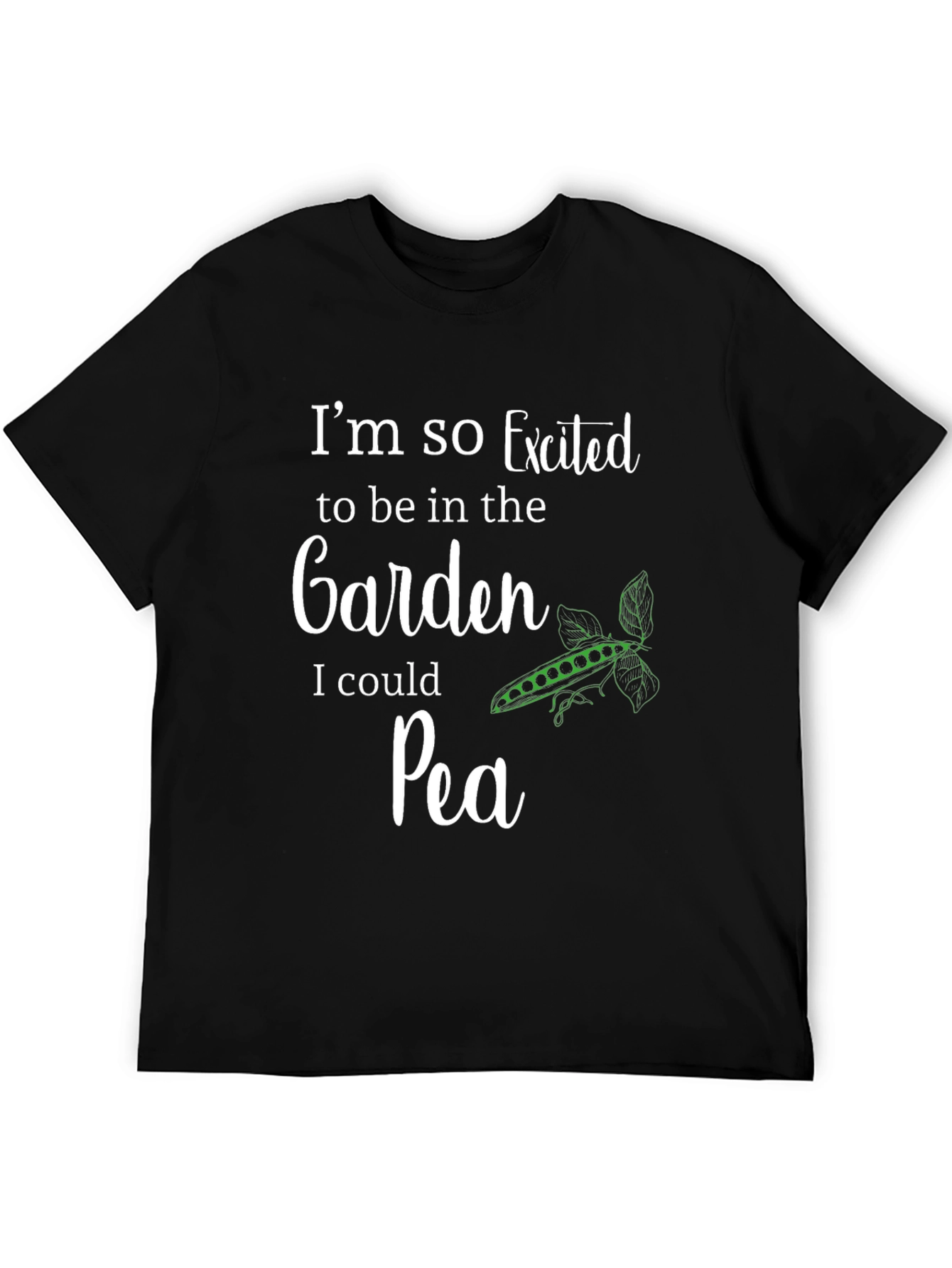 Excited Garden Pea T-Shirt - Novelty Graphic Tee