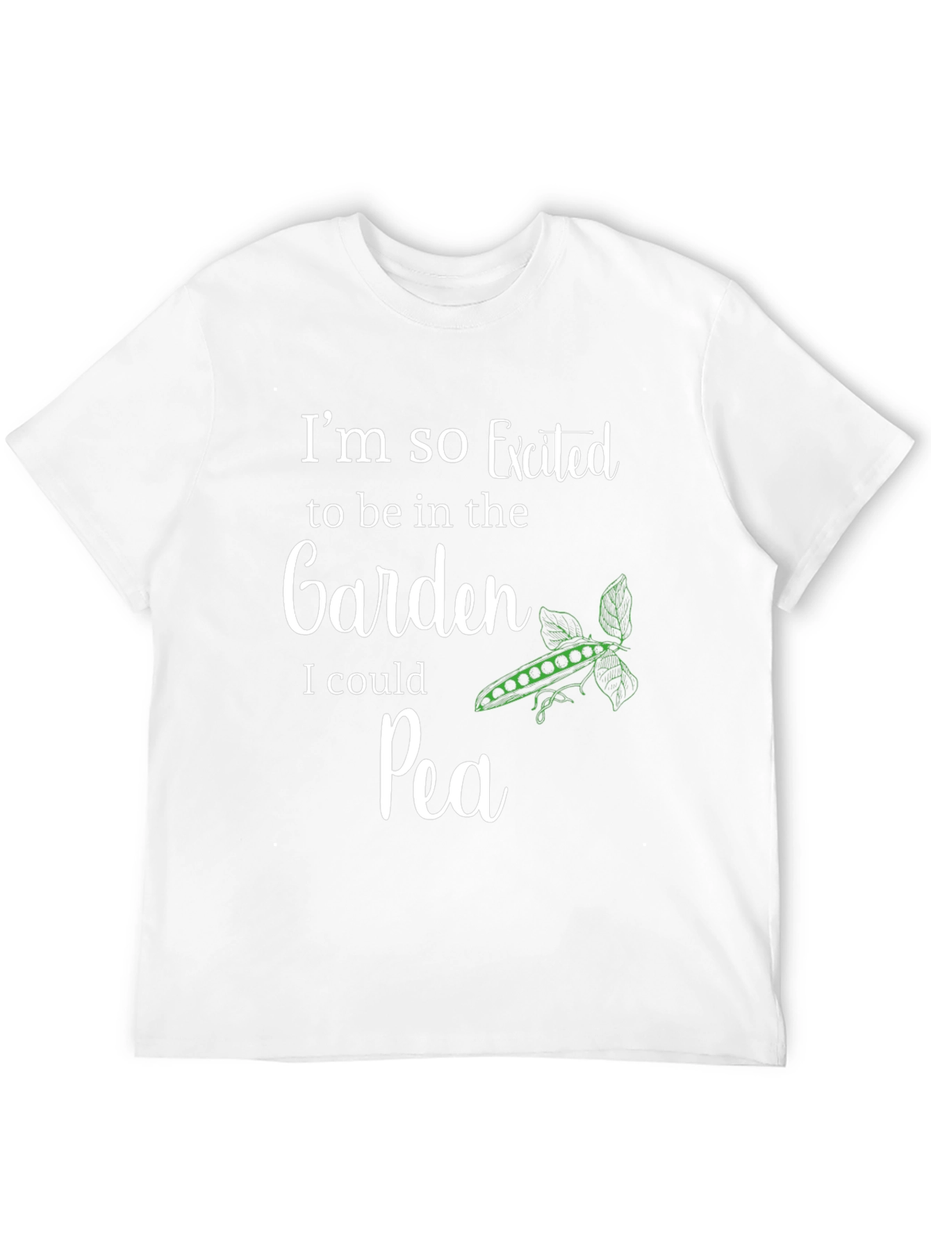 Excited Garden Pea T-Shirt - Novelty Graphic Tee