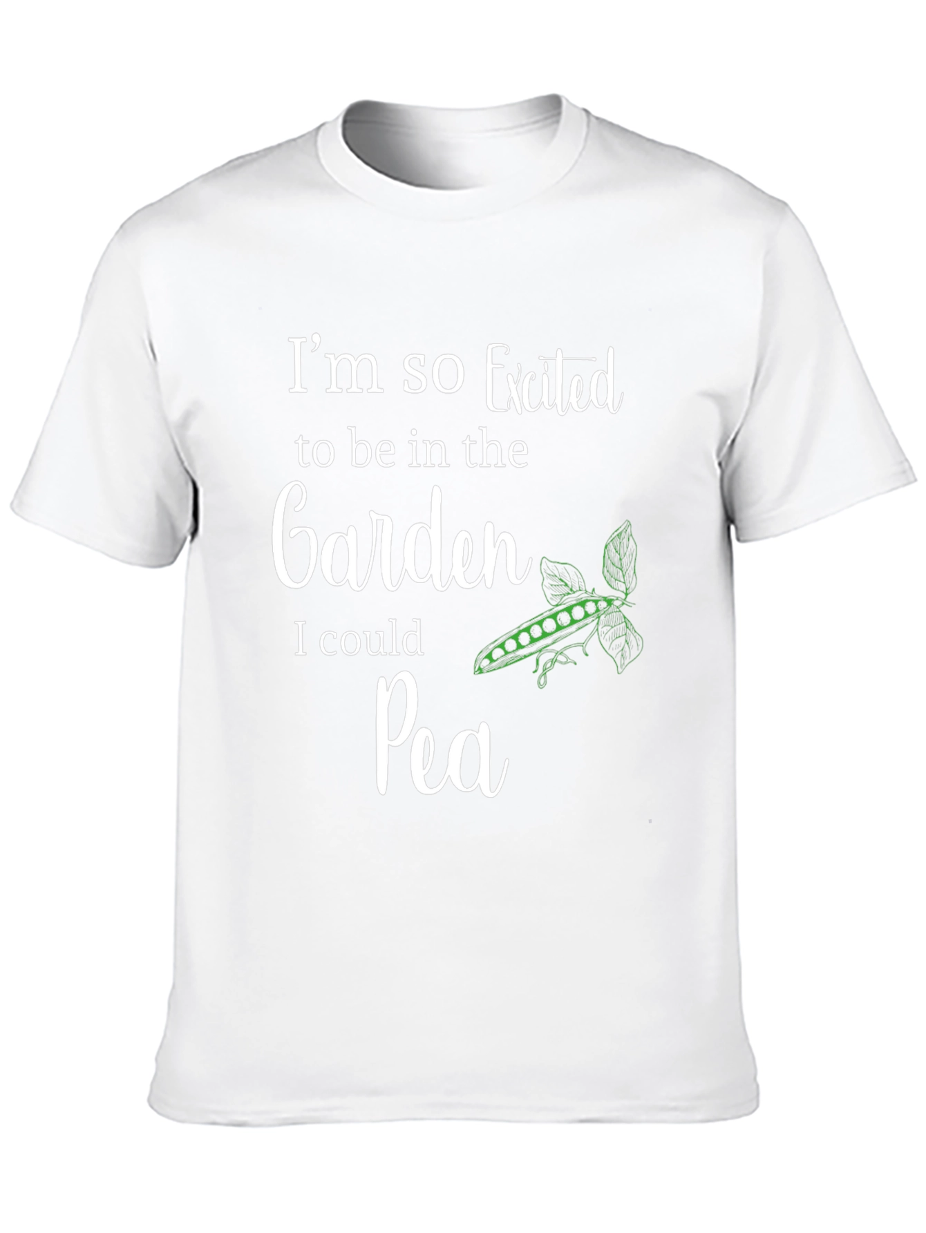 Excited Garden Pea T-Shirt - Novelty Graphic Tee