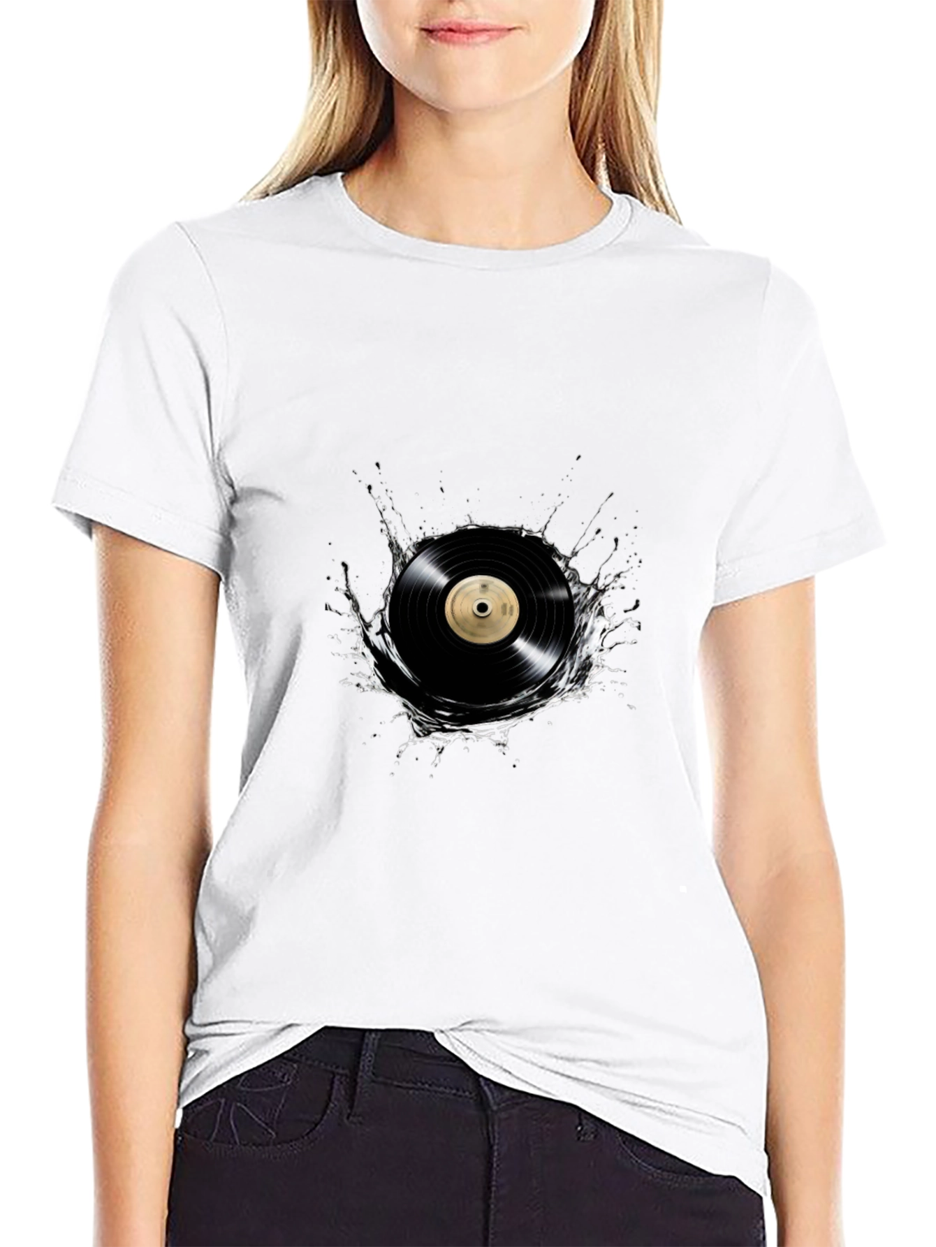 Vinyl Record Splash Graphic T-Shirt
